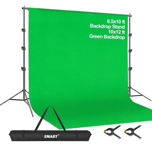 8.5 x 10ft Screen Backdrop Kit with 8.5*10ft Stand/10*12ft Backdrop Green