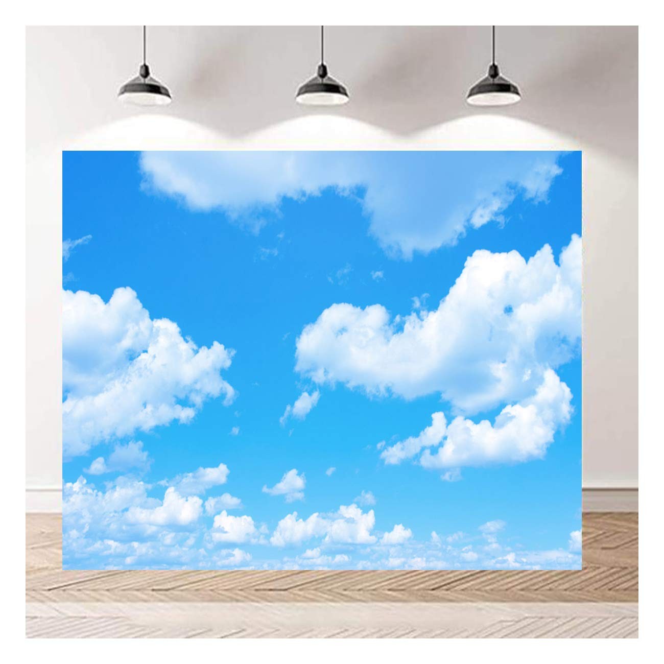 Blue Sky White Clouds Theme Photography Backdrops 7x5ft 7x5ft, Blue,White