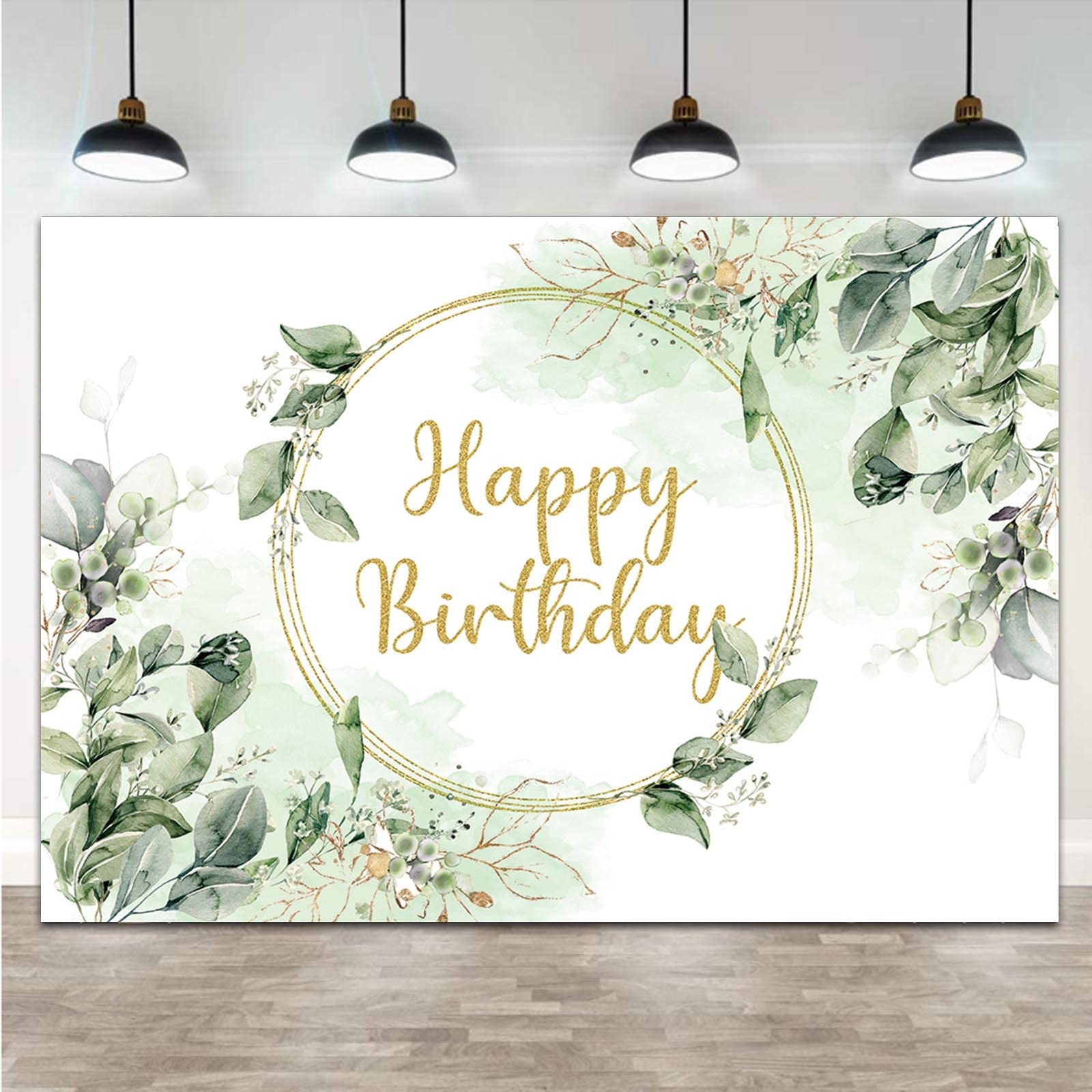 Greenery Succulent and Eucalyptus Leaves 72.83×43.3in(185x110cm),