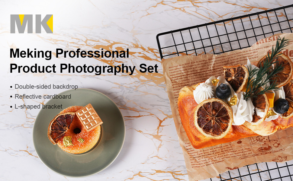 Meking Photography Backdrop & Reflector Board Set, 2 * 24” x 24” & 2 * 16” x 23”