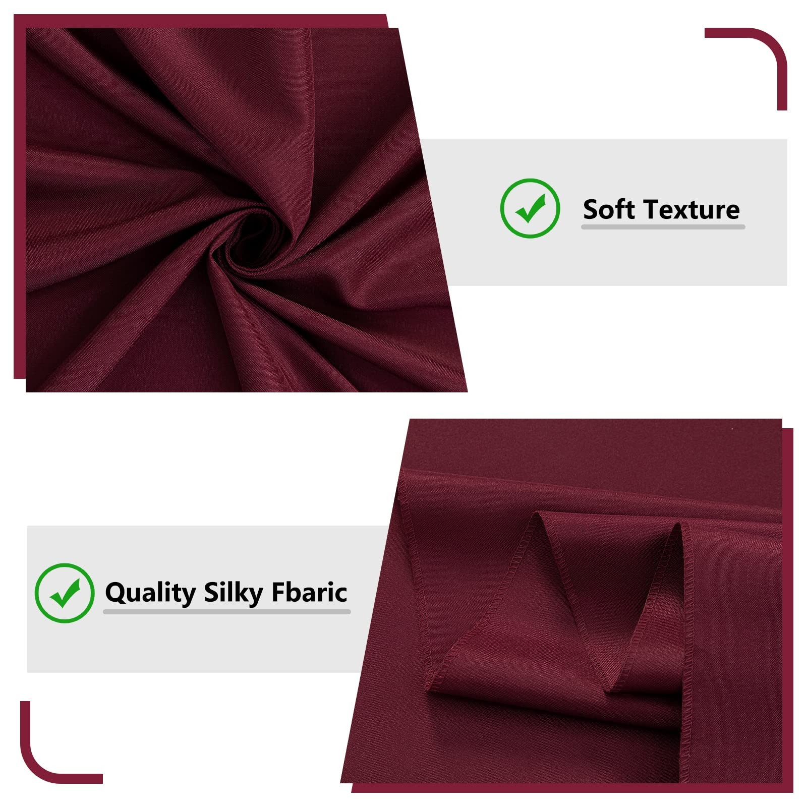 2 Panels 10ft x 10ft Burgundy Backdrop Curtains For Parties Weddings Stage