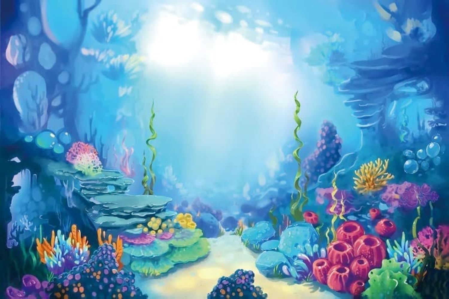 10x8ft Under The Sea Backdrop for Photography Wonderland Underwater Backgroun…
