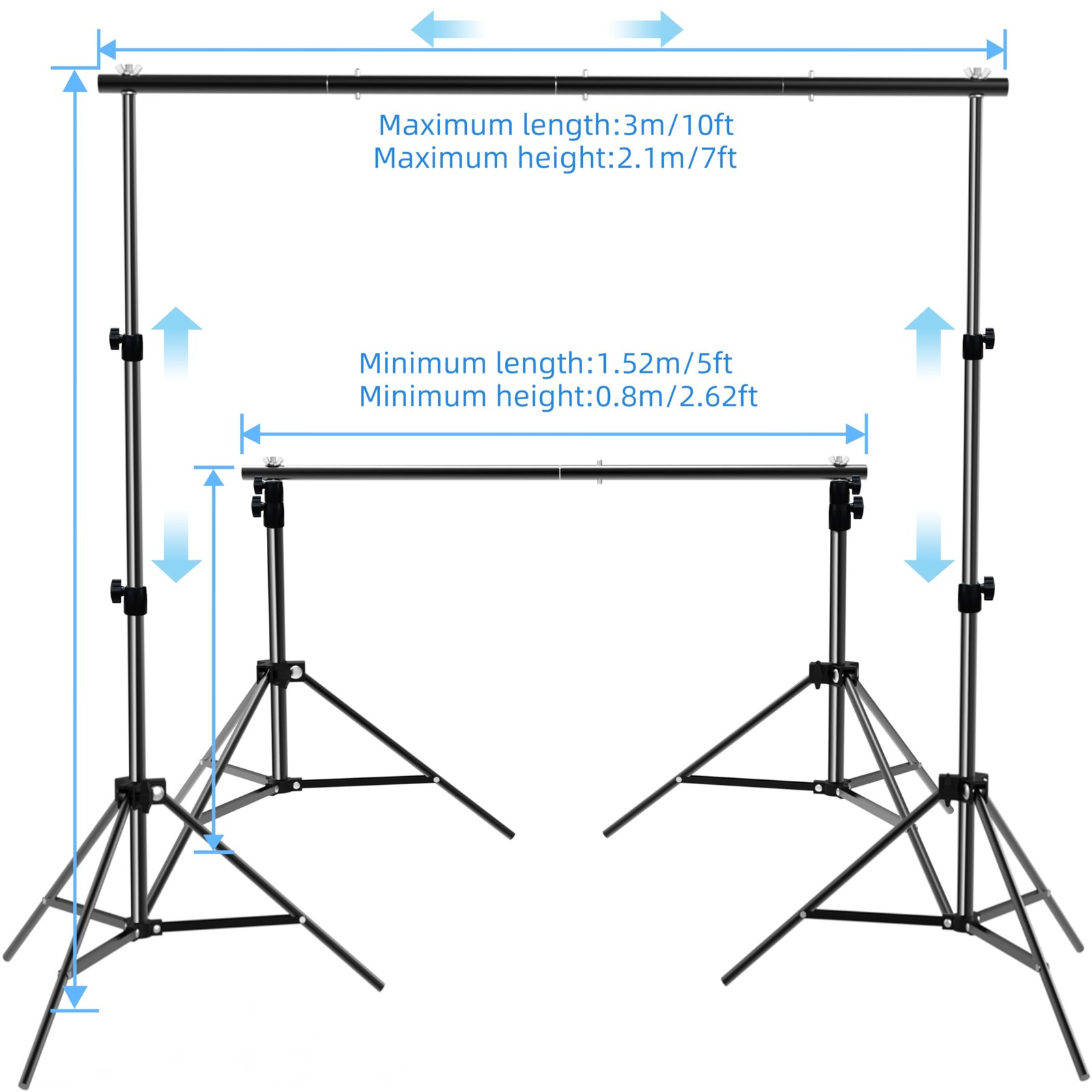Backdrop Stand 10x7ft(WxH) Photo Studio Background Stand Support System Backd…