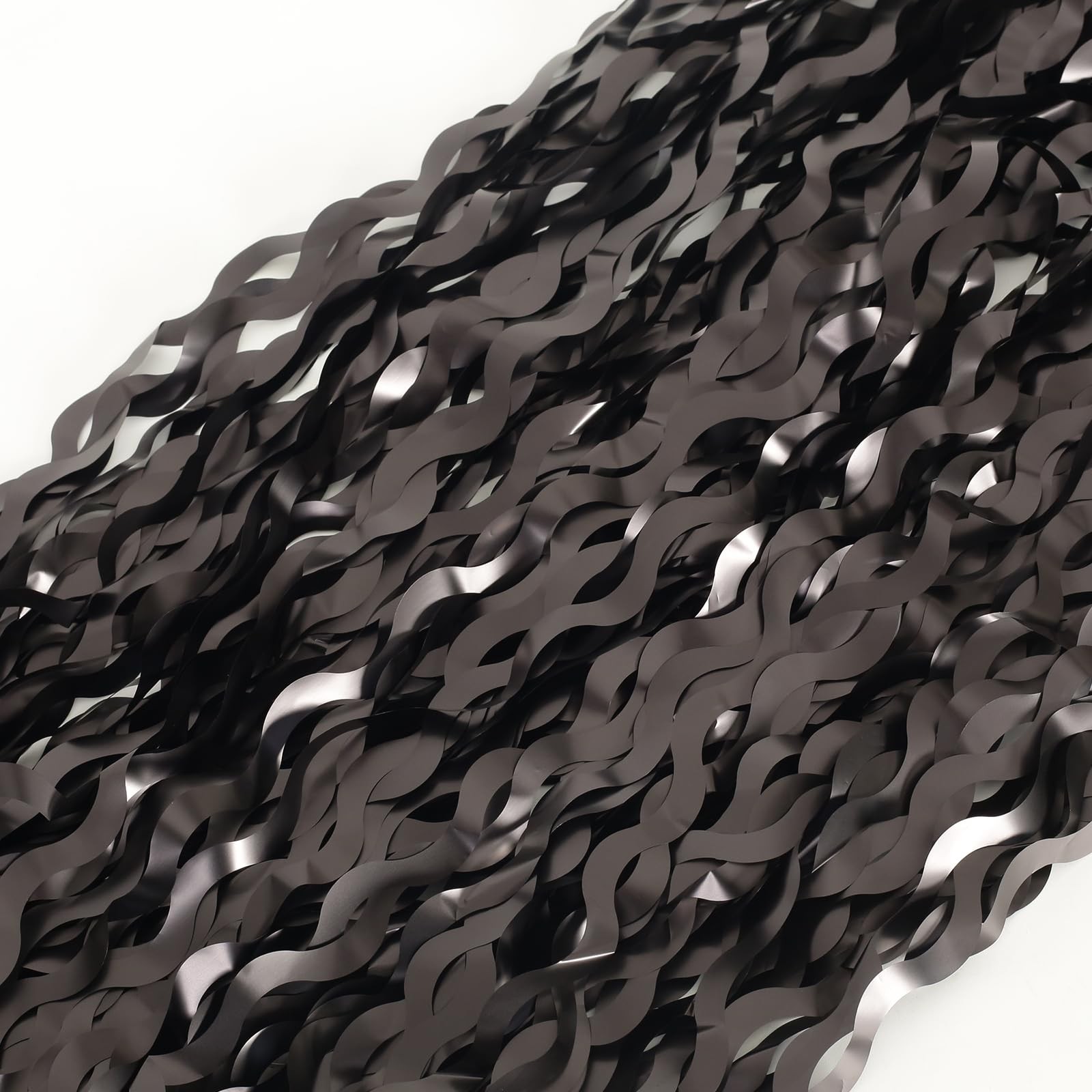 4 Pack 3.3×6.6 Ft Black Foil Fringe Curtains Party Decor Streamer Backdrop
