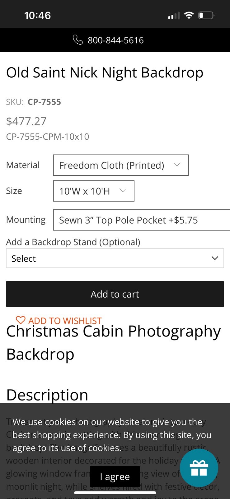 Old Saint Nick Night Backdrop Photography 10×10 Freedom cloth Christmas Cabin