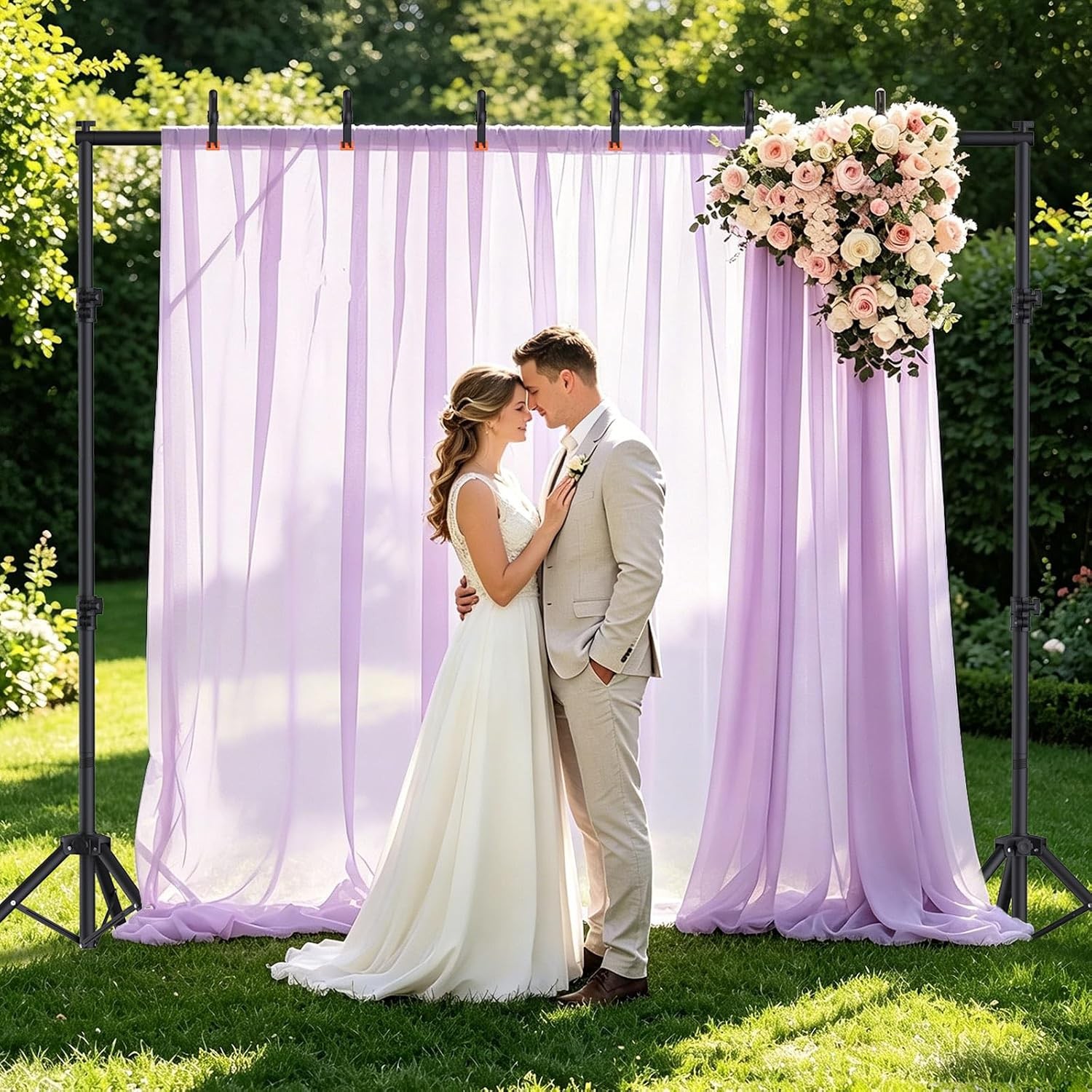 10×7.5Ft Backdrop Stand Heavy Duty Adjustable Photo Back Drop Stand Party