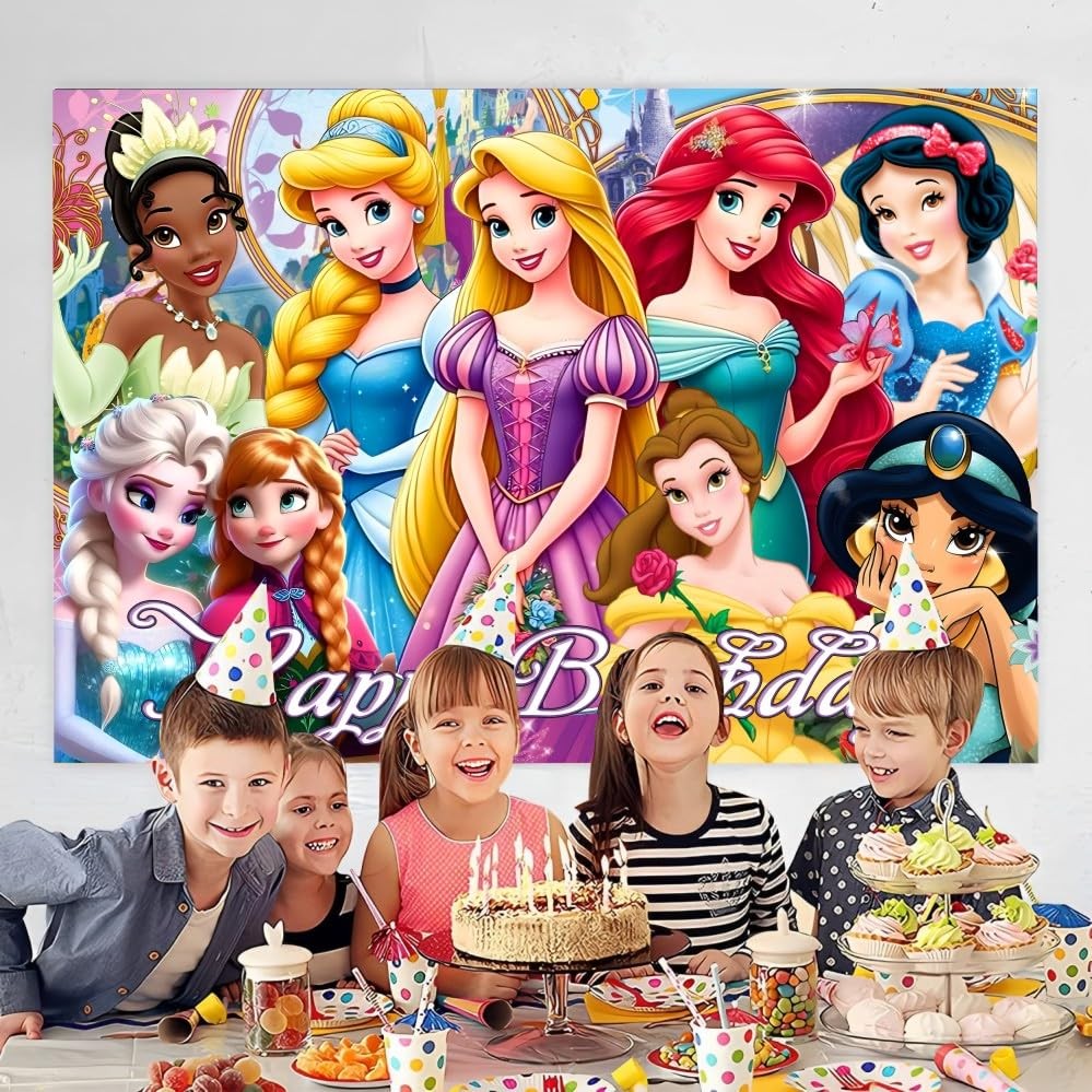 CICICO Princess Wall Decor Backdrop for Themed 5×3.28 feet, Green