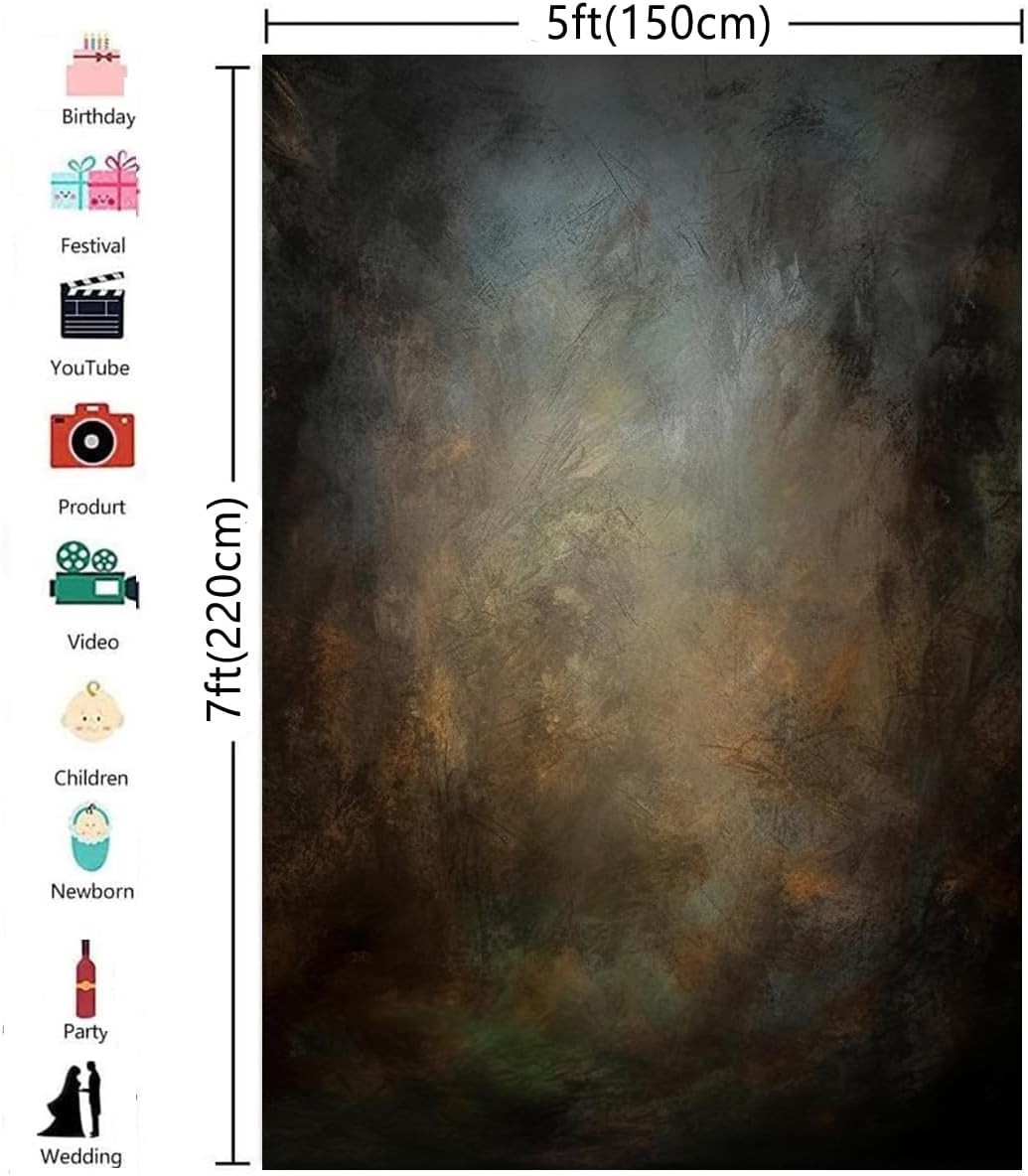 5X7Ft Mottled Portrait Photography Backdrop Abstract Rust Spots for Photoshoot