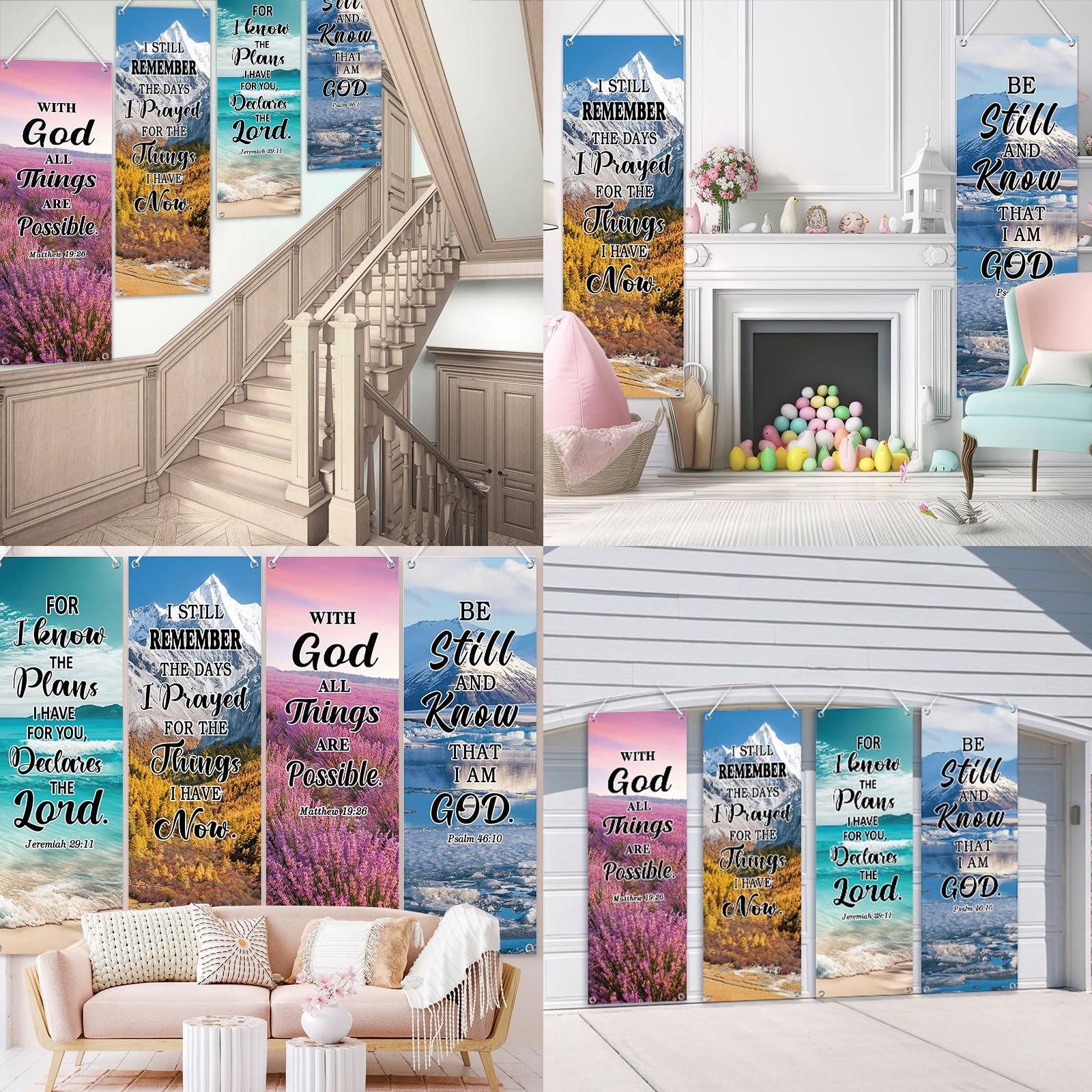 4 Pcs 4 Pcs Church Banners with Scripture Religious Worship Banner Christian …