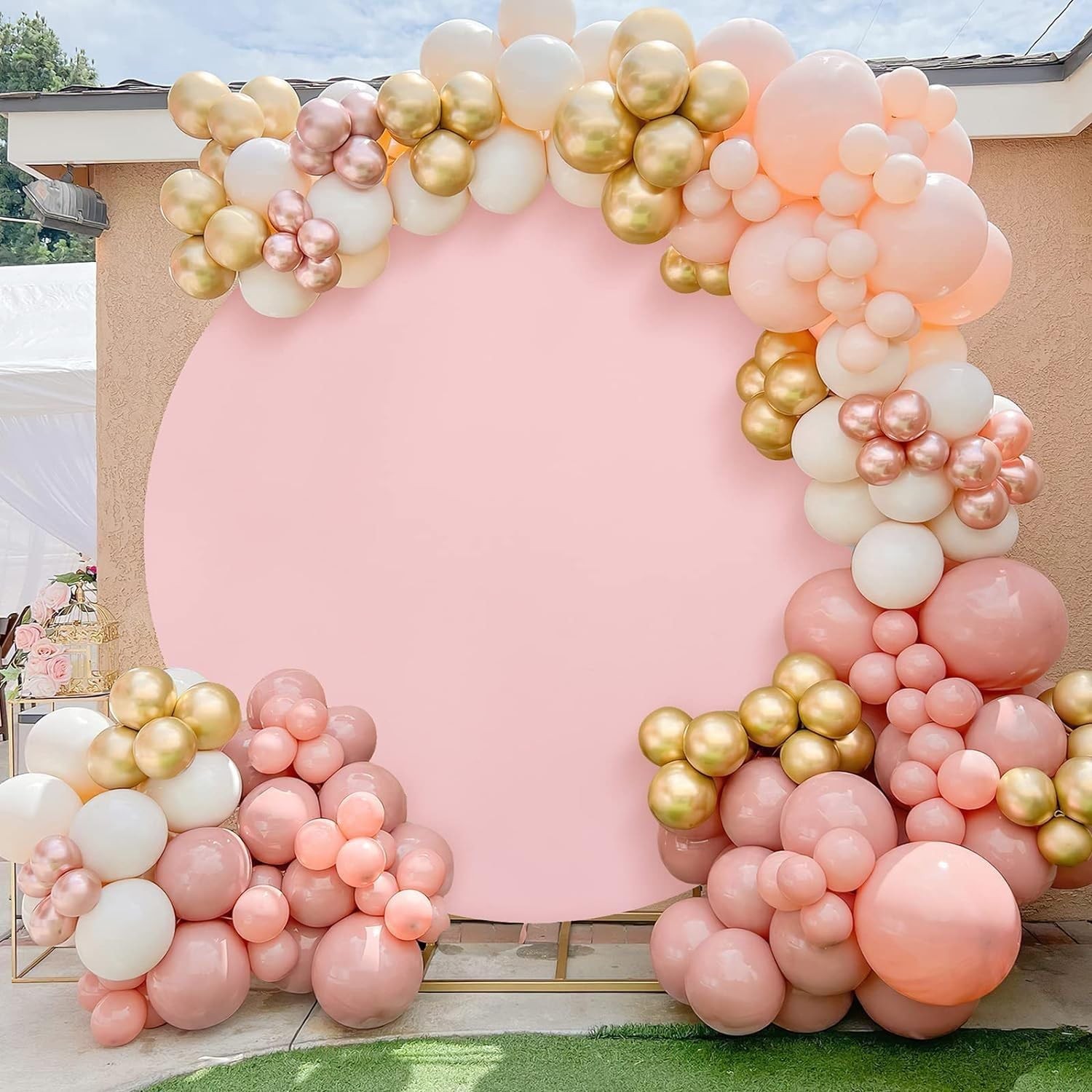 Round Arch Cover Spandex Fitted Balloon Decoration for Wedding Baby Shower 6.6FT
