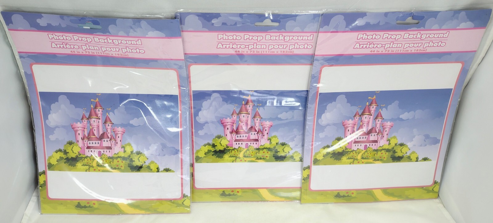 3 Packs Castle Photo Prop Background 44 inch x 72 inch Princess Castle Lot NEW