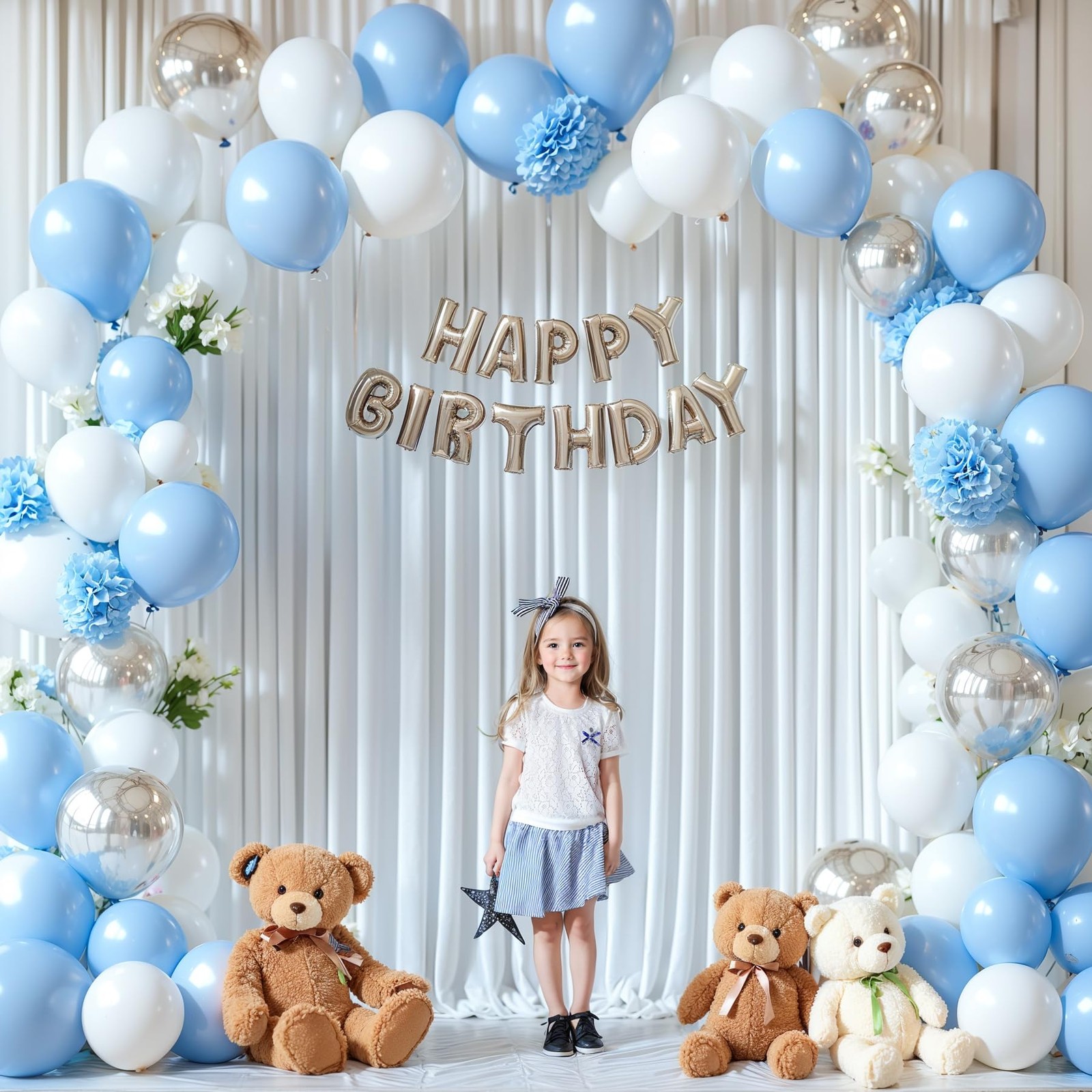 2 Panels White Backdrop Curtains 8×10 Ft Party Wedding Photo Soft Fabric Decor