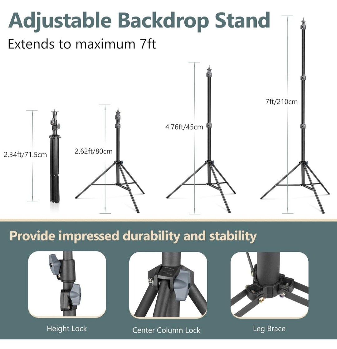 Backdrop Stand 10x7ft Adjustable Photo Backdrop Stand Kit With 4 Crossbars 6 Bac