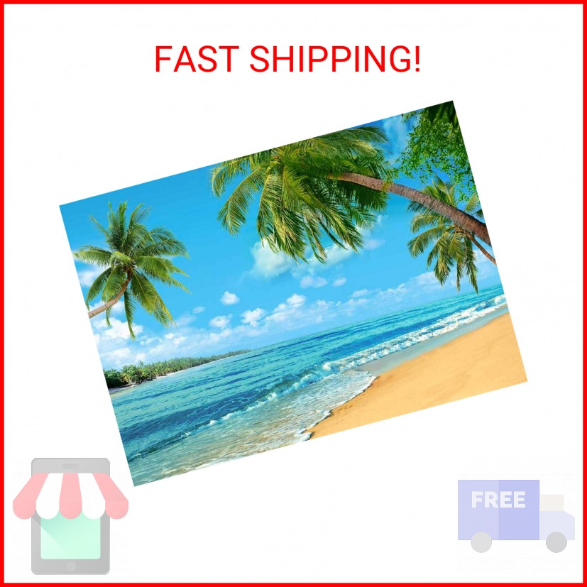 Summer Tropical Hawaii Palm Tree Or Beach Photography Backdrops 7X5FT Blue Sea S