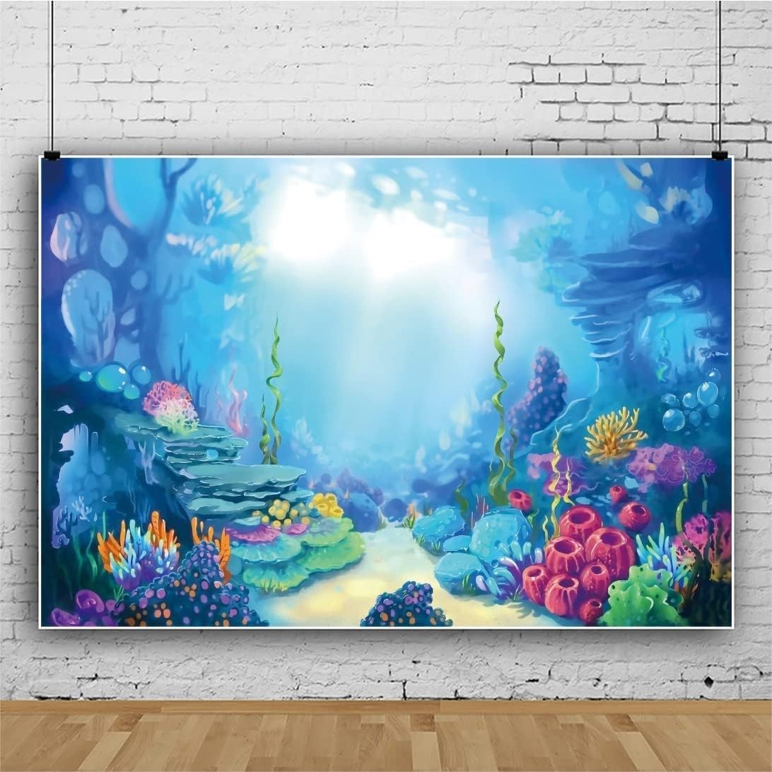 10x8ft Under The Sea Backdrop for Photography Wonderland Underwater Backgroun…