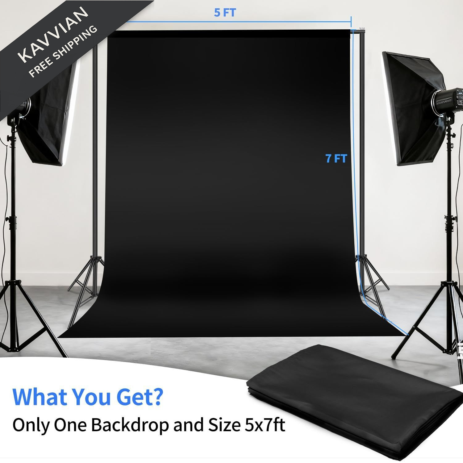 HEMMOTOP Black Backdrop Curtain, 5×7 ft Photo for 5x7ft,