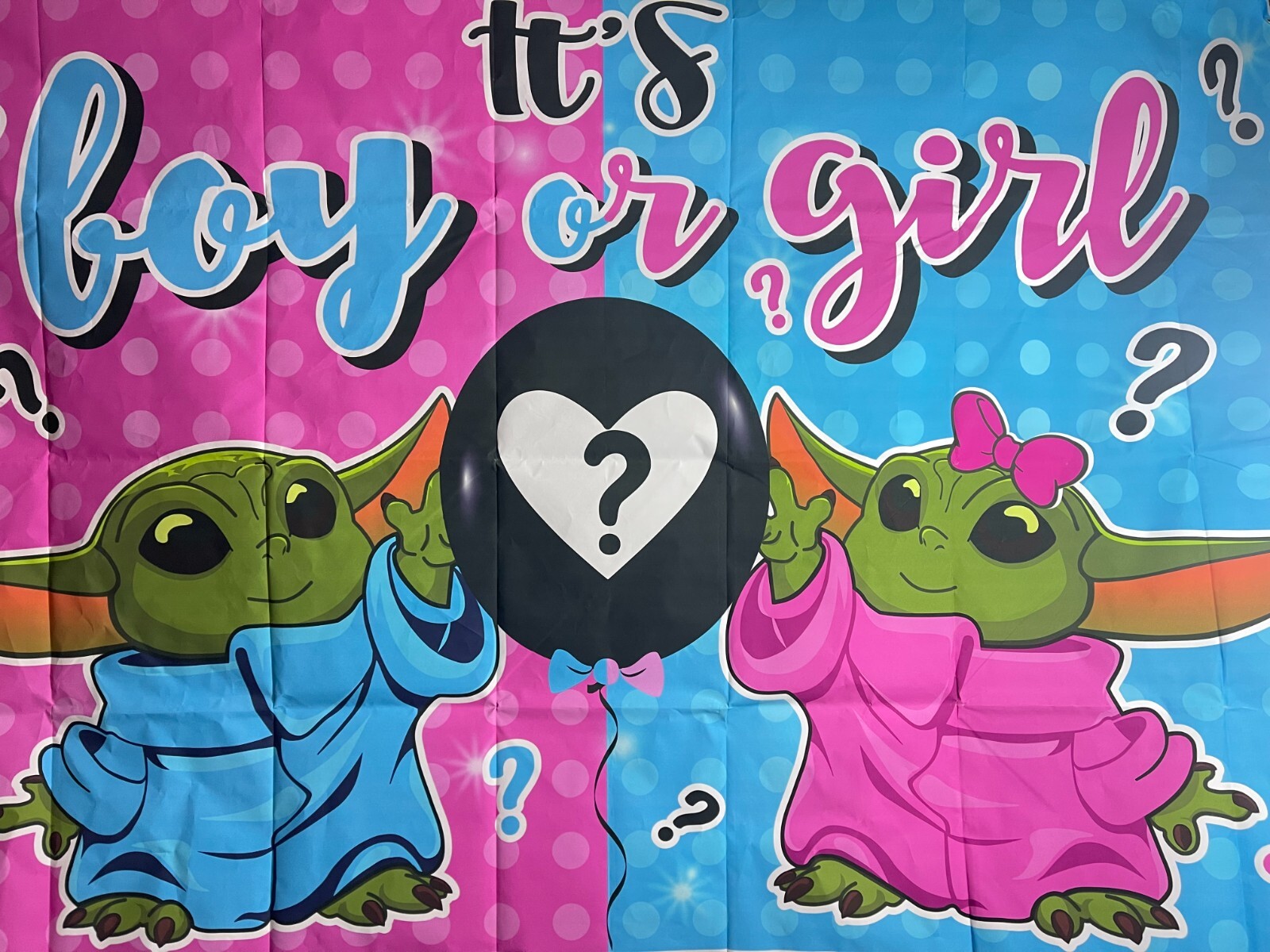 Boy or girl baby Yoda Backdrop Banner Background Cartoon Decoration
