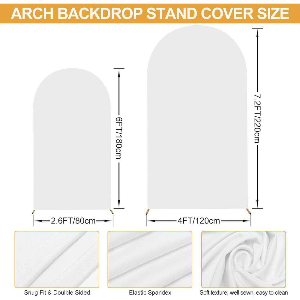 Metal Arch Backdrop Stand Set Gold (7.2 Ft.+6 Ft.) with Cover for Wedding Birthd