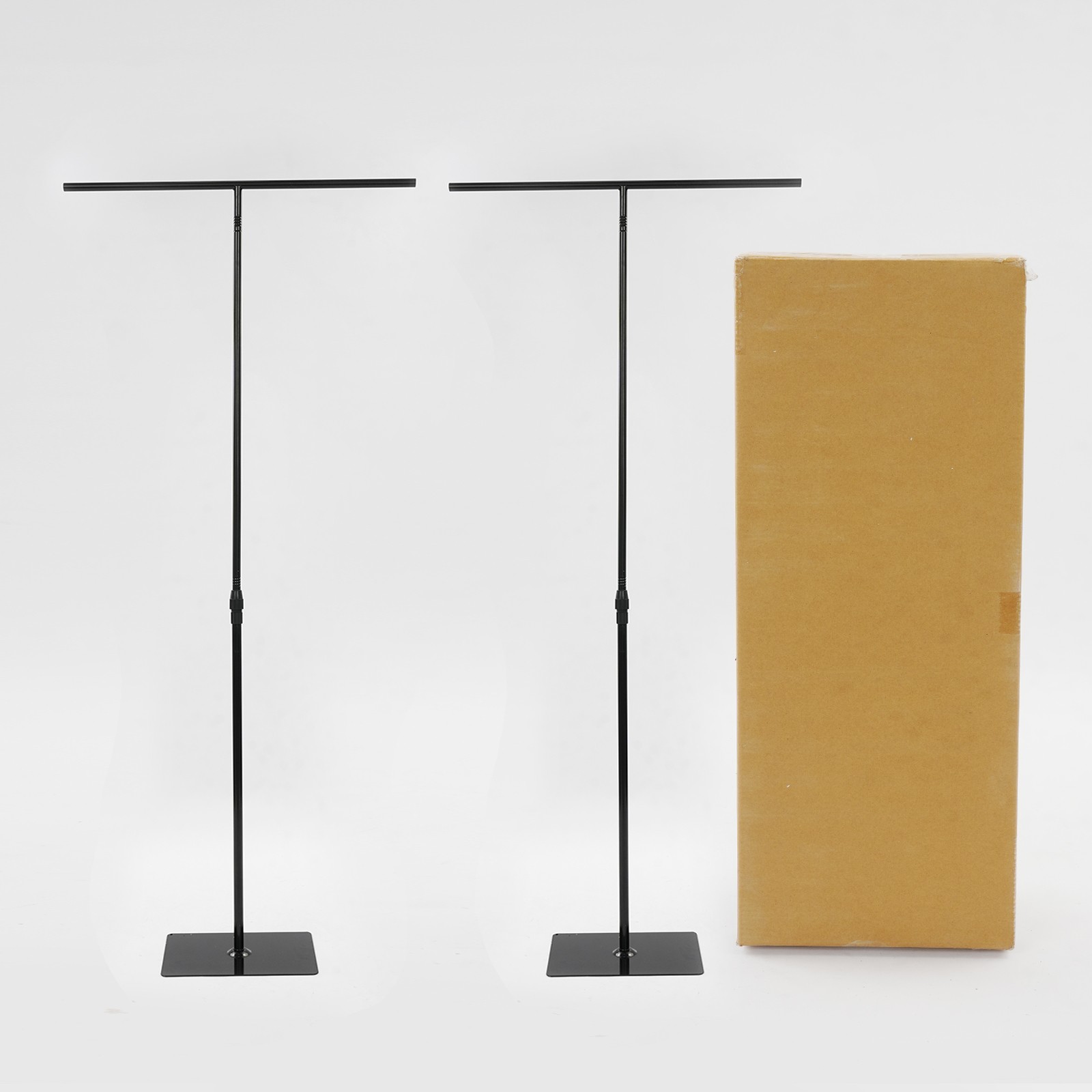 2 PCS Wedding Backdrop Stands Adjustable Height 80-240cm Backdrop Stands Black