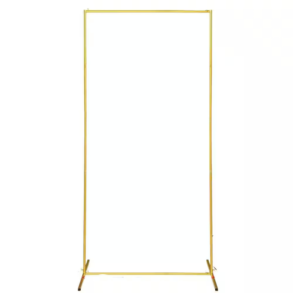 Metal Wedding Arch Arbor Backdrop Stand 6.6 X 3.3Ft. Gold Square Frame for Party