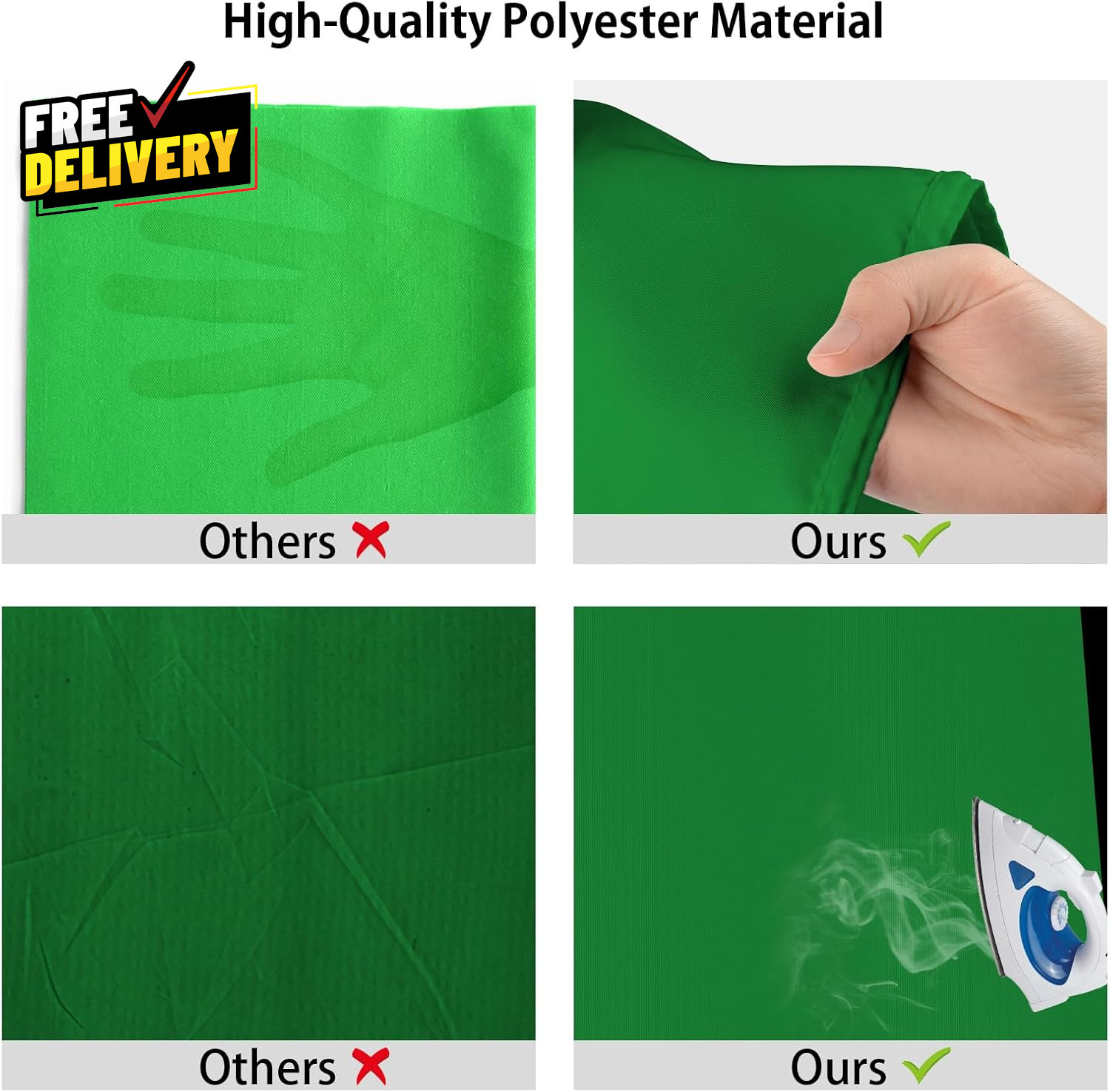 Green Backdrop 5 X 6.5Ft Screen Cloth Background Tiny Screen Sheet for V……..