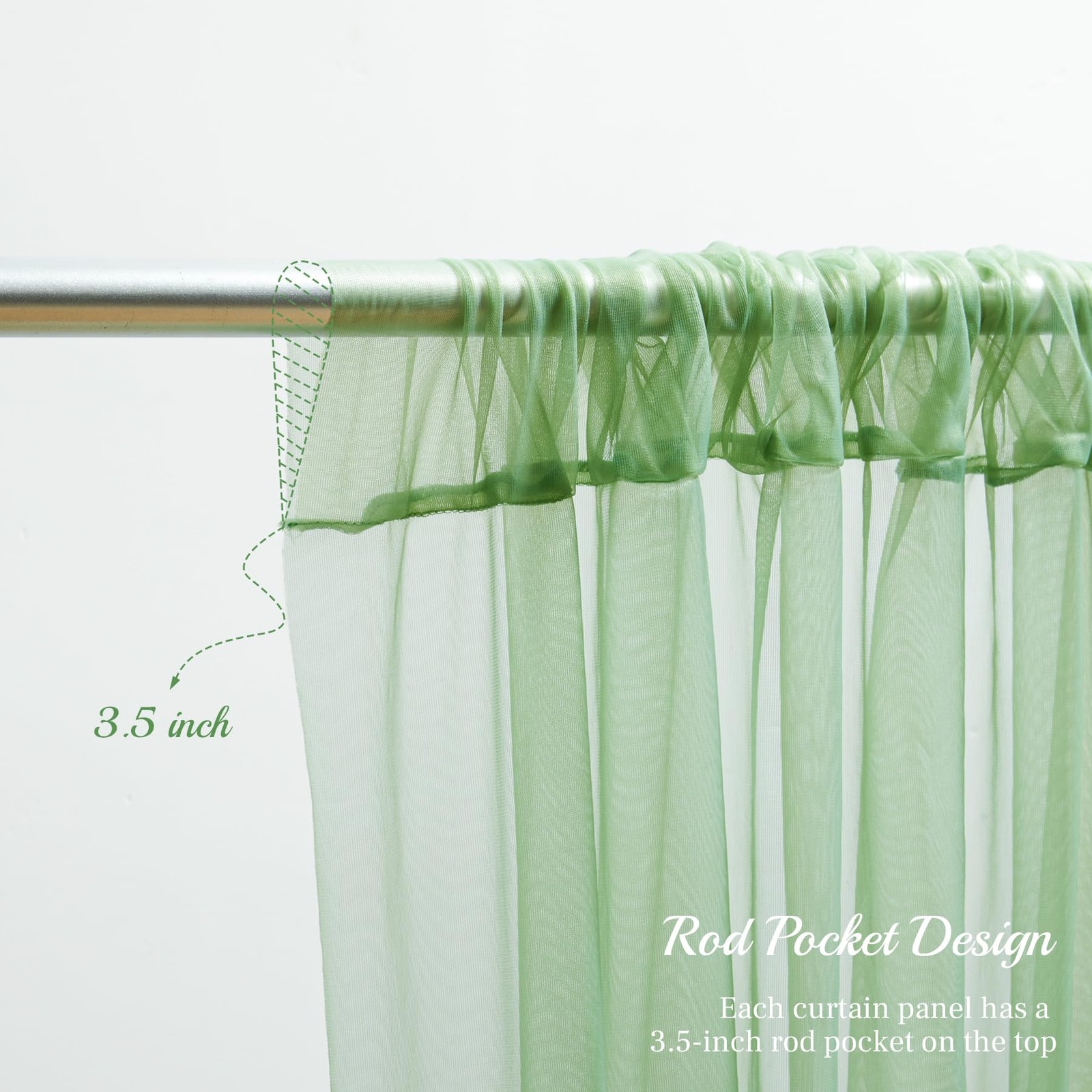 10x10ft Olive Green Tulle Backdrop 10ft x 10ft(2 Panels 5*10ft),