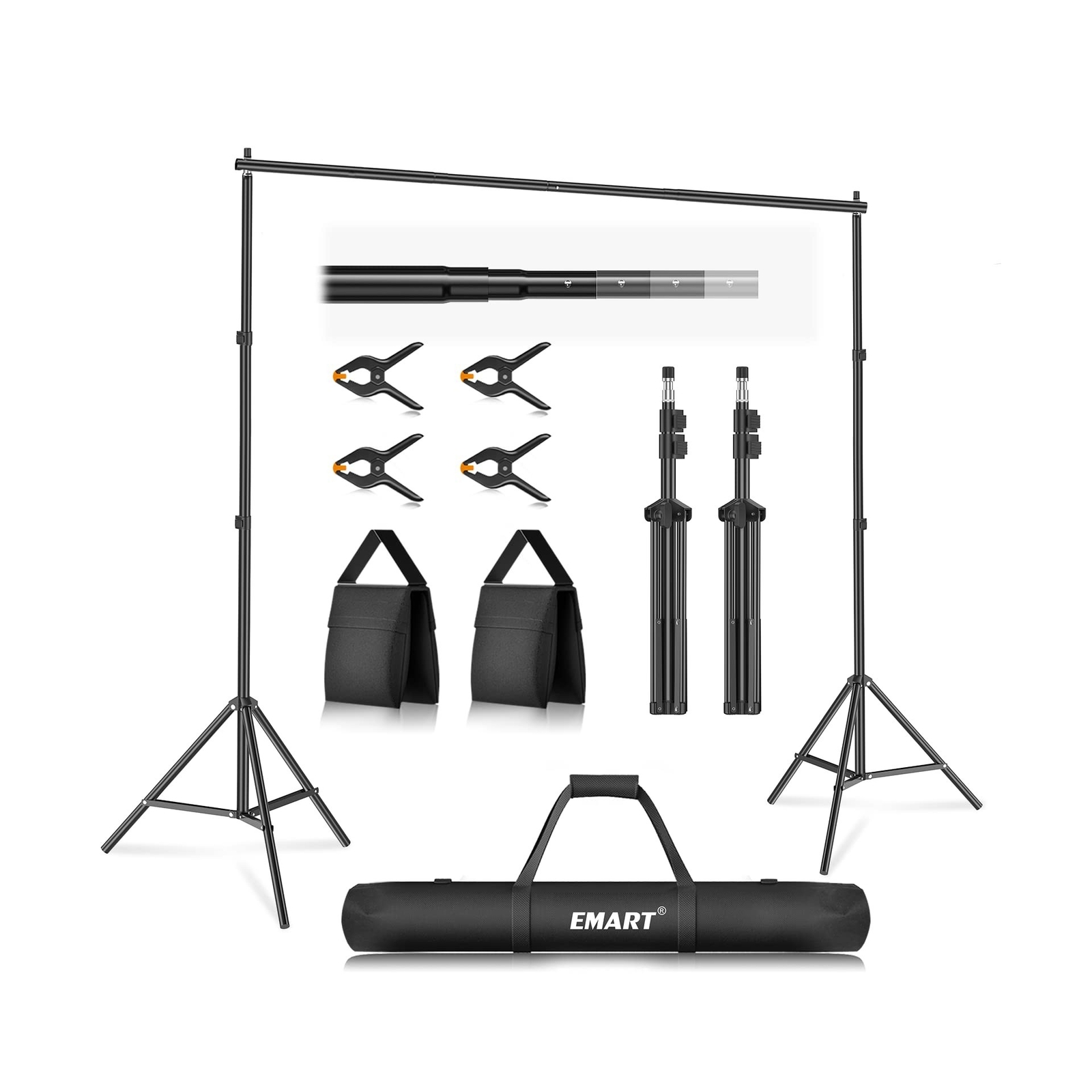 EMART Photo Video Studio 7x10Ft (H x W) Adjustable Background Stand Backdrop …