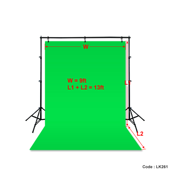 9’x13′ Green Photography Backdrop Photo Stand Background Support Muslin Kit