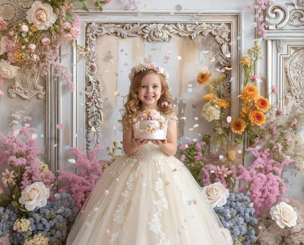 8X8Ft Frame Style Retro Wall Wedding Portrait Photography Backdrops Colorful Fre