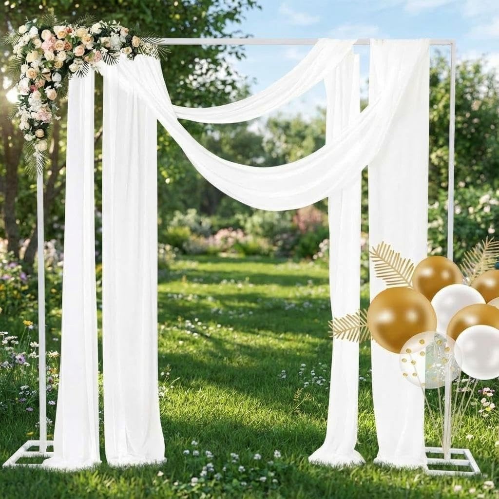 8.2FT Metal Wedding Arch Backdrop Stand, Heavy Duty Metal Garden Arch Stand