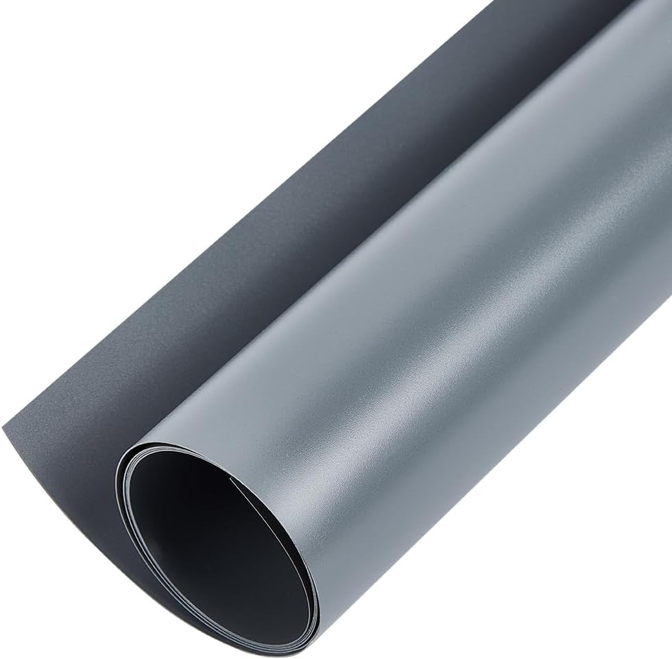BENECREAT 40X15Inch PVC Photography Backdrop, Matte Gray PVC Vinyl Photo Backgro