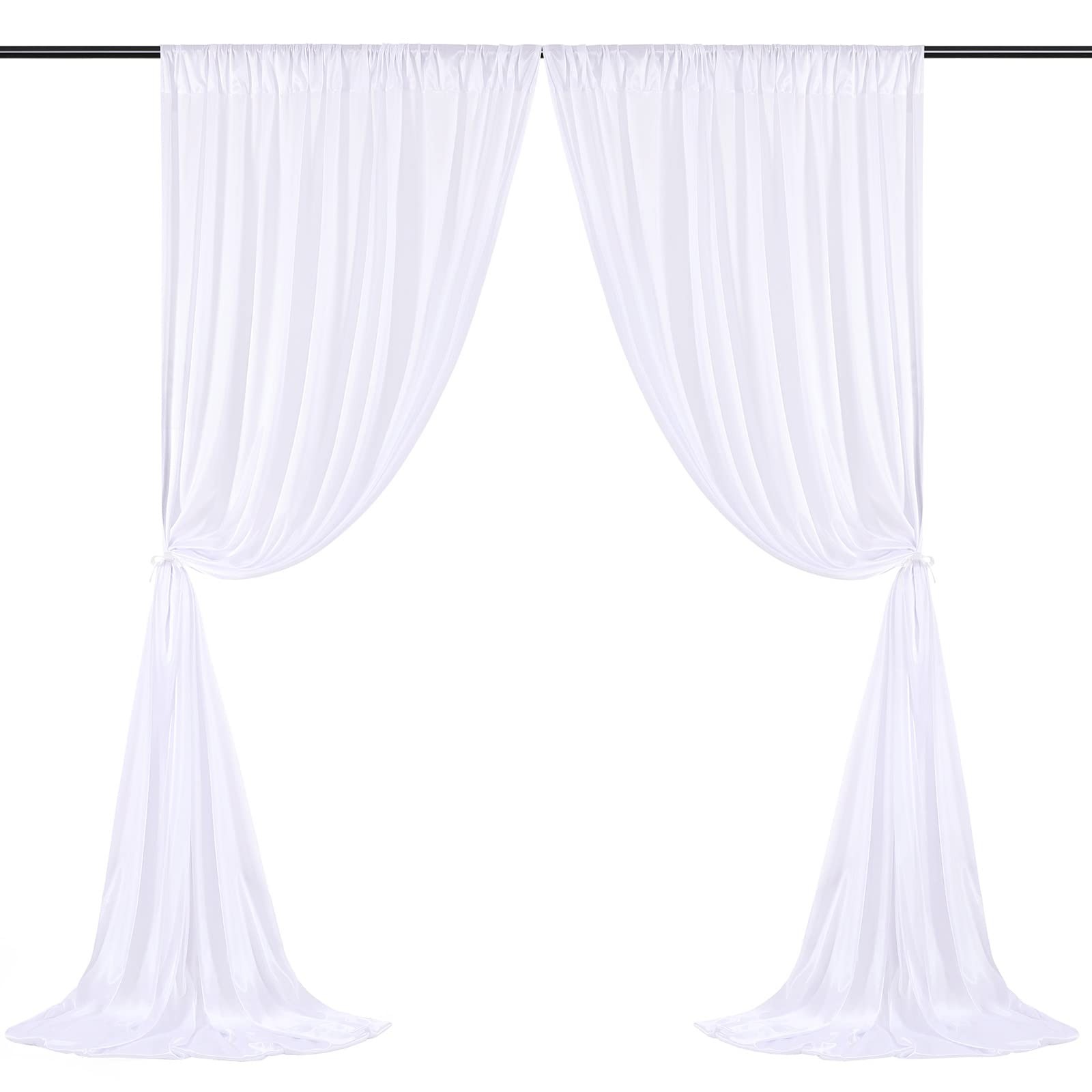 10x10FT White Backdrop Curtain for Parties Wedding White Photo Backdrop Curta…