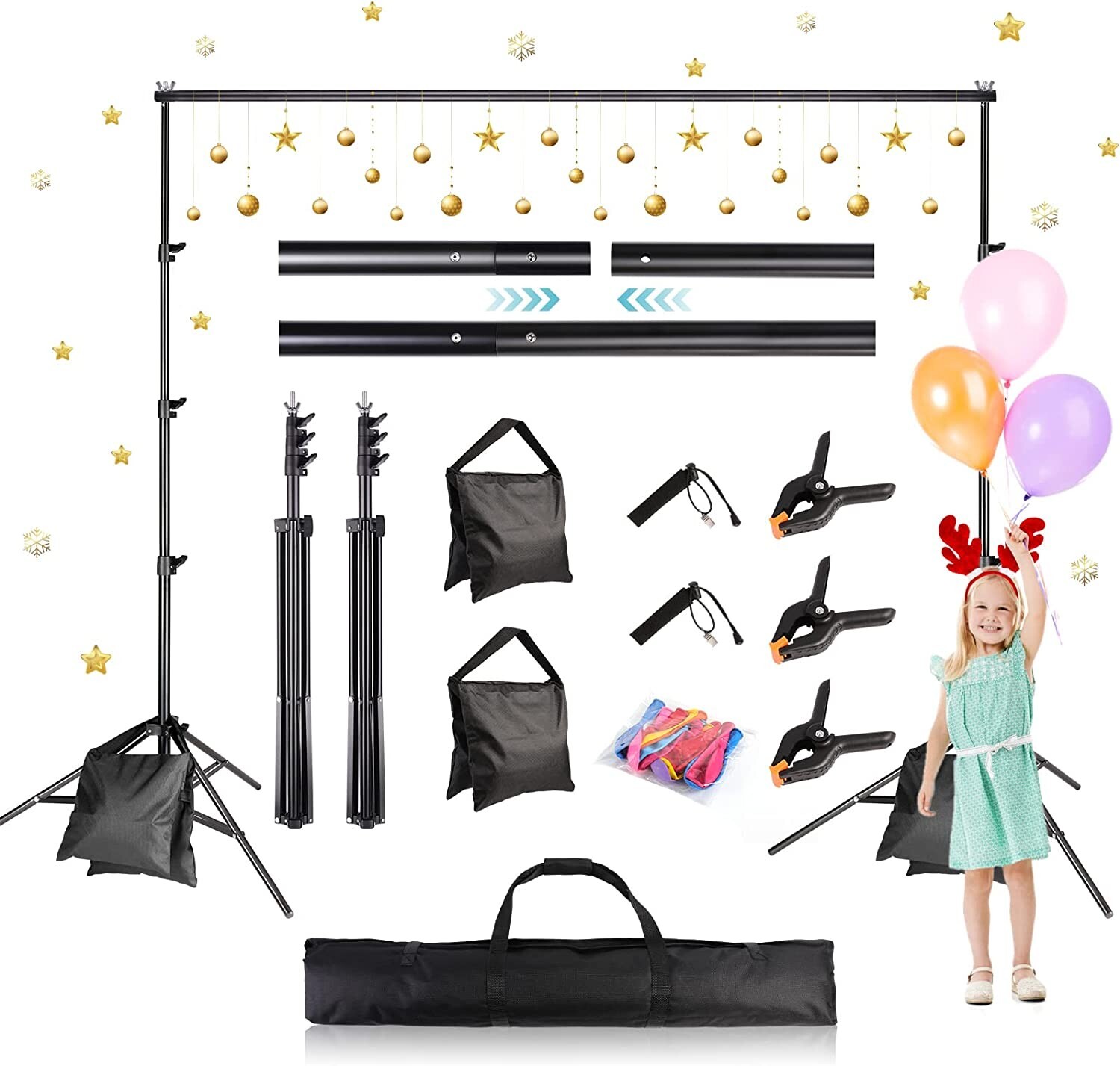 ZBWW Photo Video Studio Adjustable Backdrop Stand 8.5x10ft