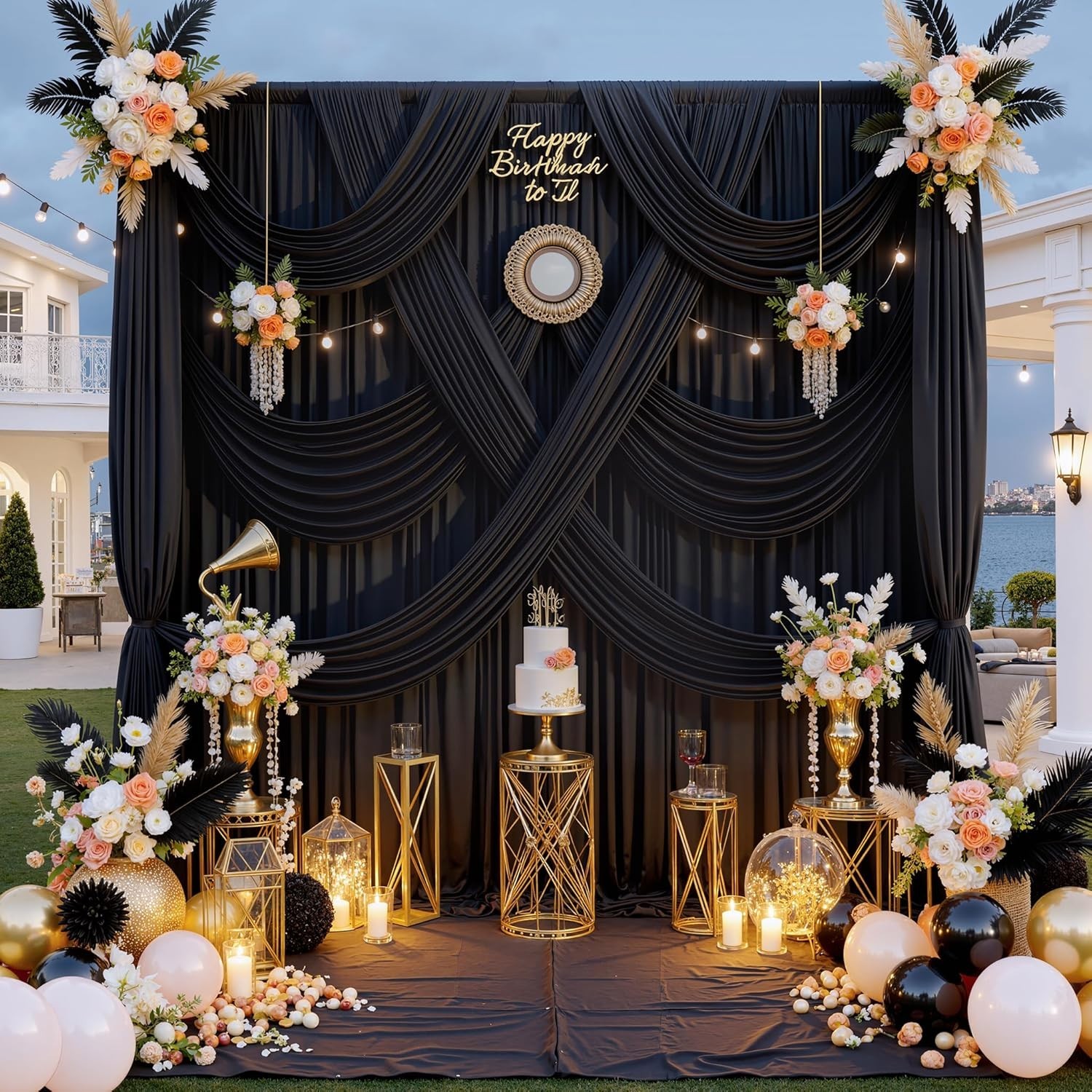 100% Polyester Wrinkle-Free Backdrop Curtains – 2 Panels for All Occasions