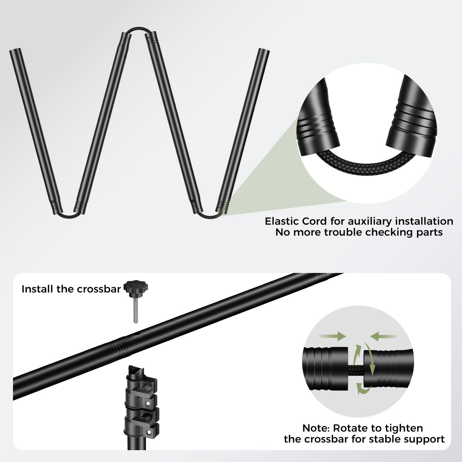 Green Screen Backdrop Kit with Reverse Folding Base, 5×6.5ft Photo Greenscree…