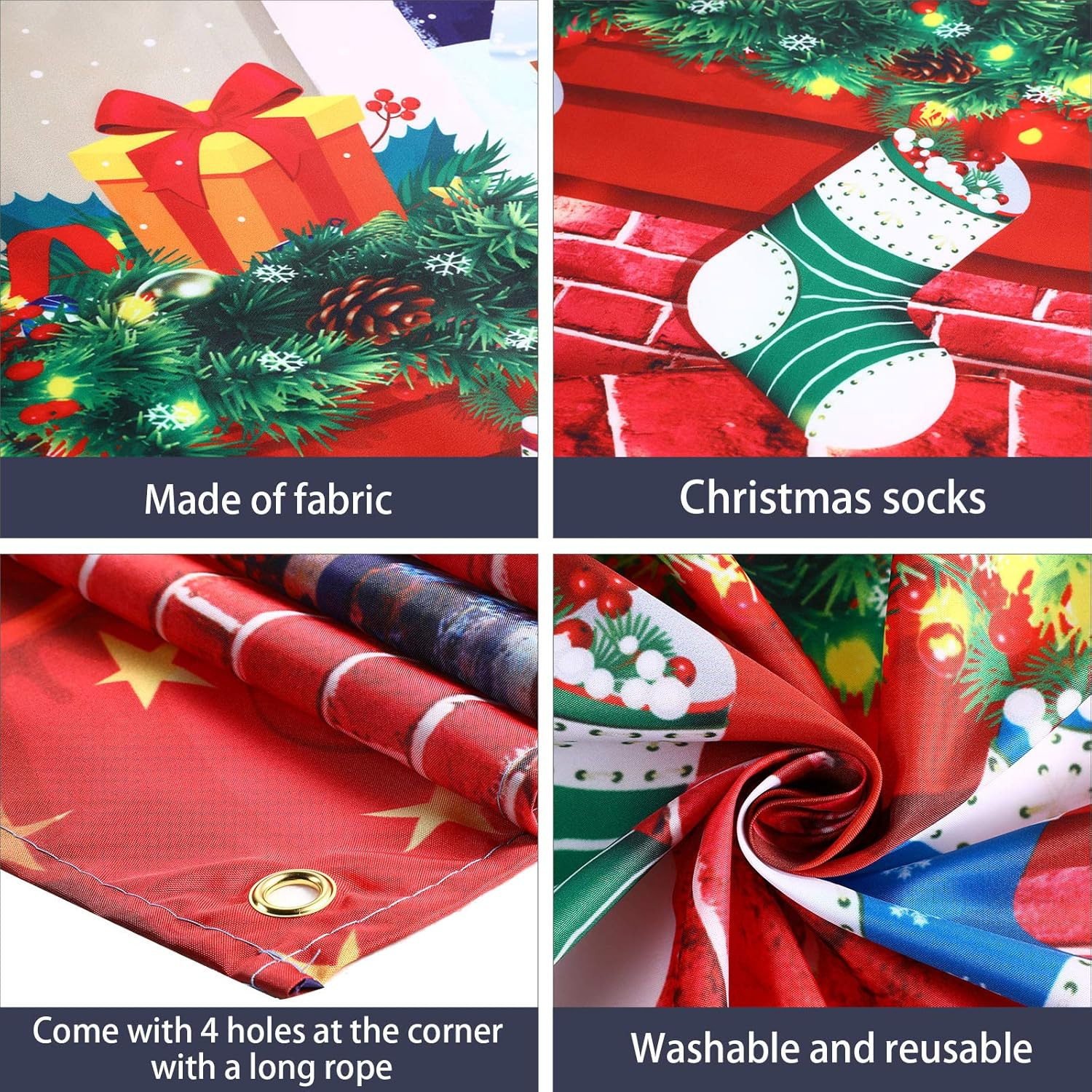 6×4 feet Christmas Fireplace Theme Backdrop Christmas Brick Wall Theme Decoratio