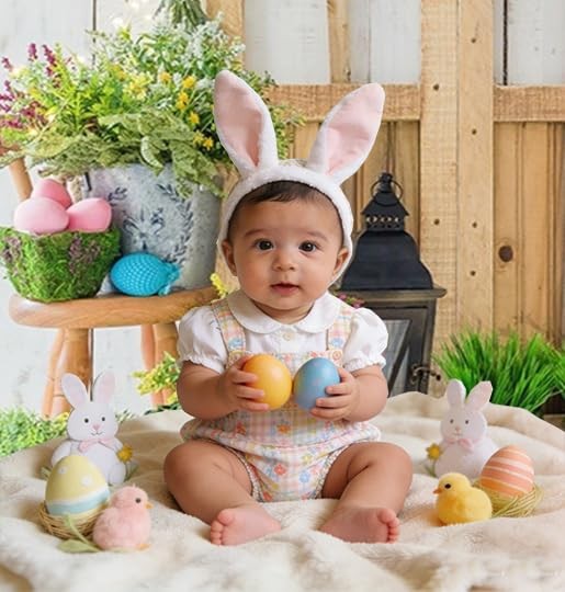 Spring Easter Photography Backdrop Wood Barn Eggs Flowers Background 7×5 Ft