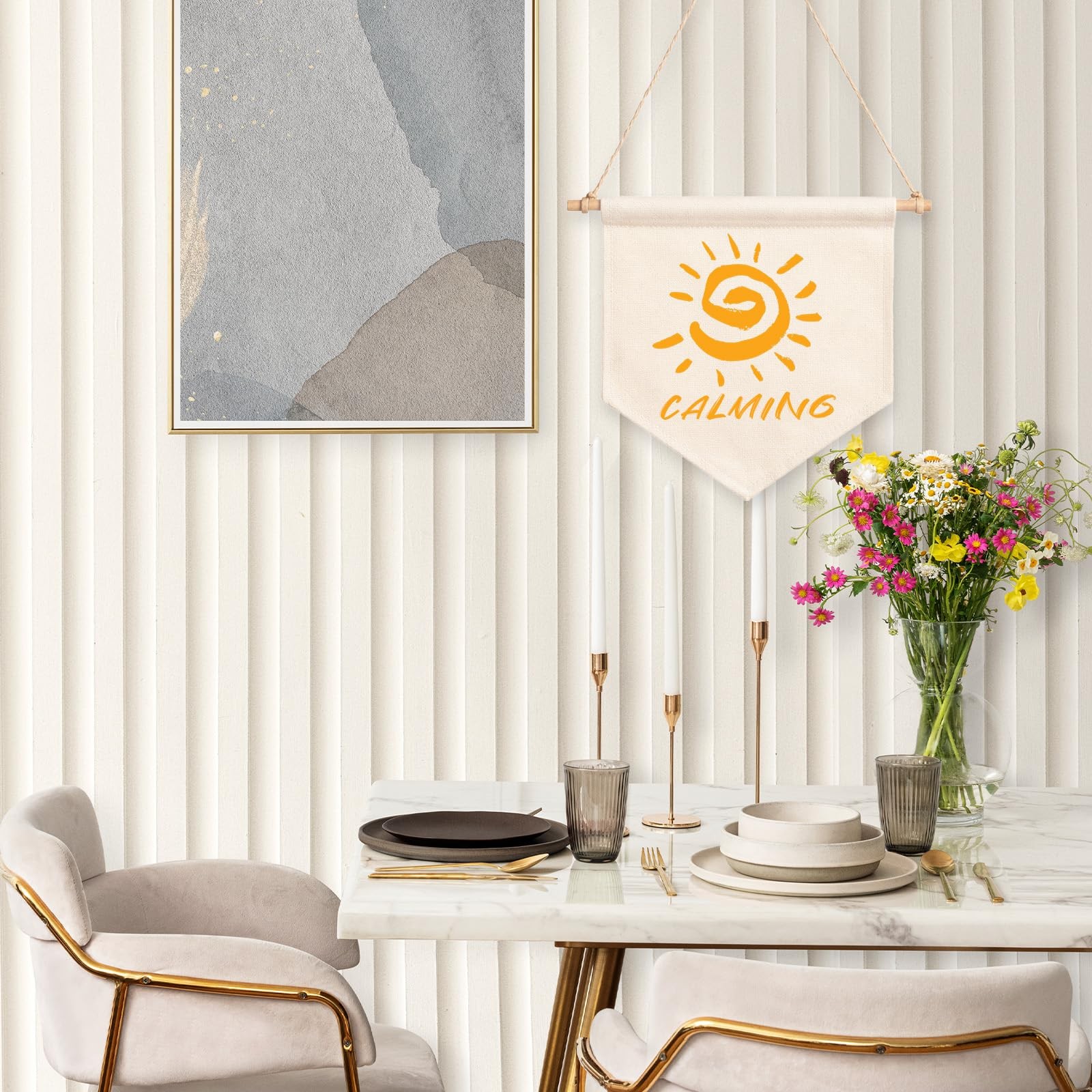 3 PCS Blank Canvas Banner for Wall Decor, Hanging Canvas Flag Pin Banners for…