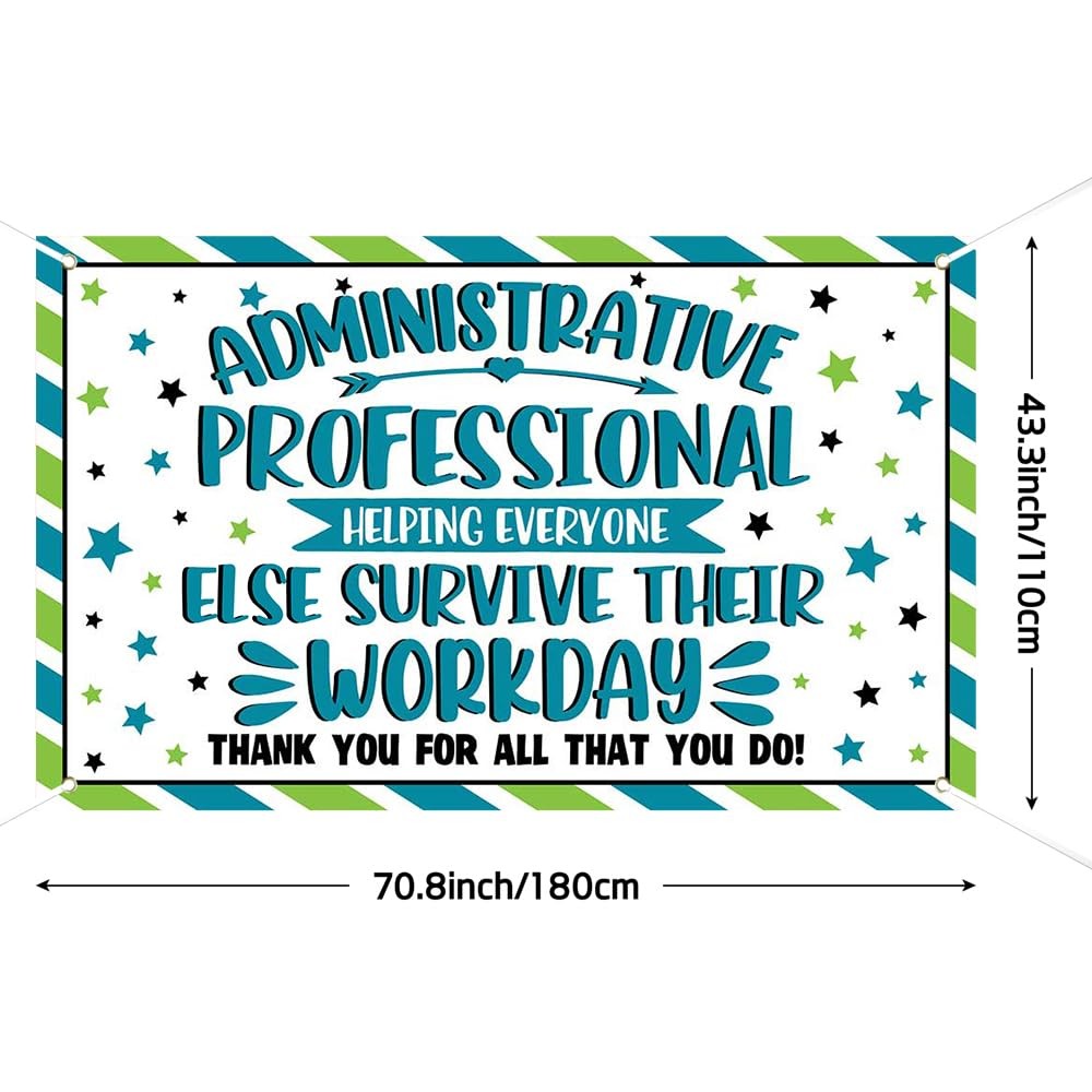 Lofaris Administrative Professionals Day Banner – 70.8 x 43.3 Inches, Thank Y…