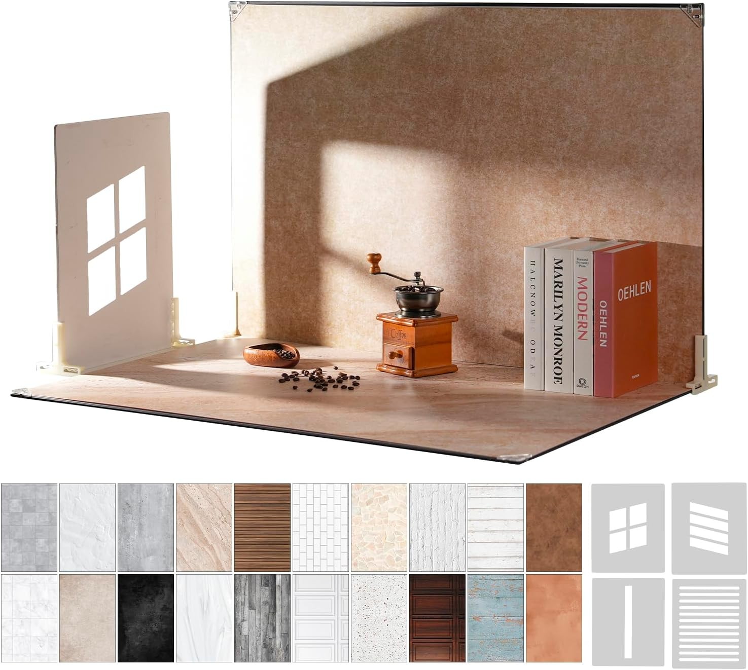 Product Photography Backdrops W/ Shadow Boards 23x35in 10 Pcs 20 Patterns Photo