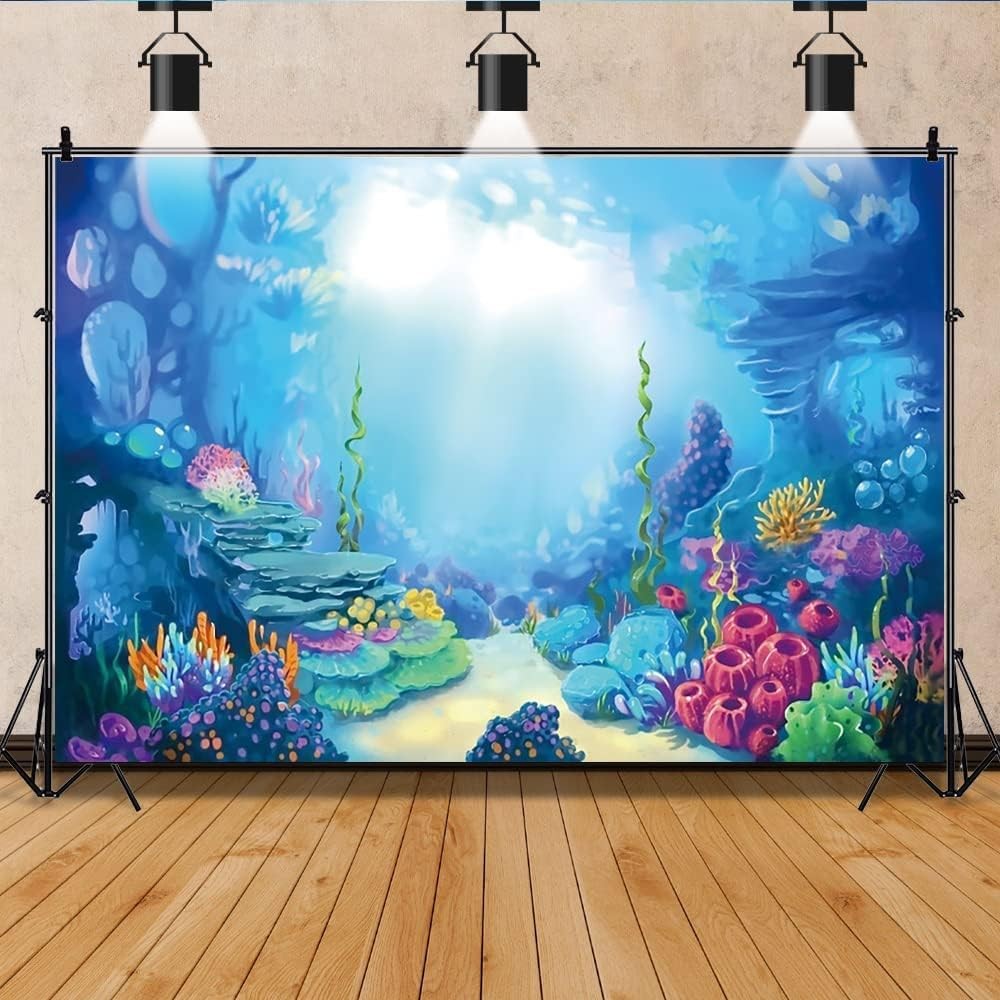 10x8ft Under The Sea Backdrop for Photography Wonderland Underwater Backgroun…
