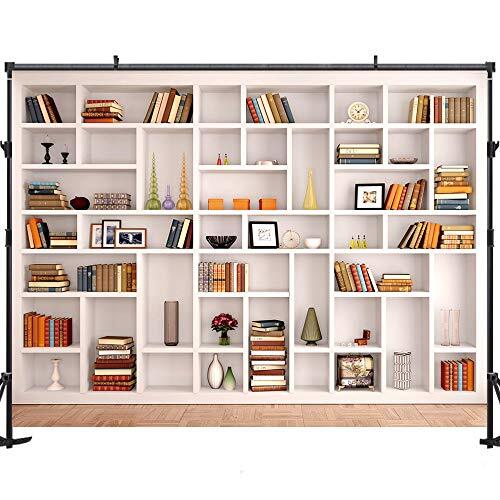 White Bookshelf Backdrop Bookcase Backdrops Office Backdrop Video 7x5ft