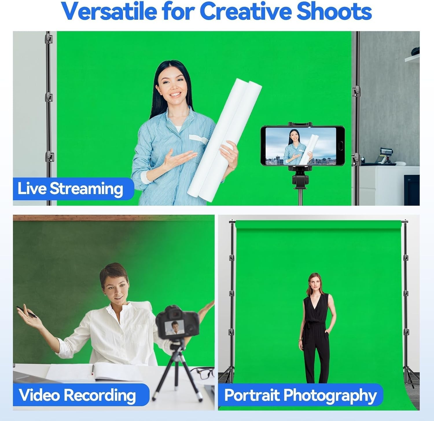 10x20ft Green Screen Kit – Adjustable Photo Studio Stand