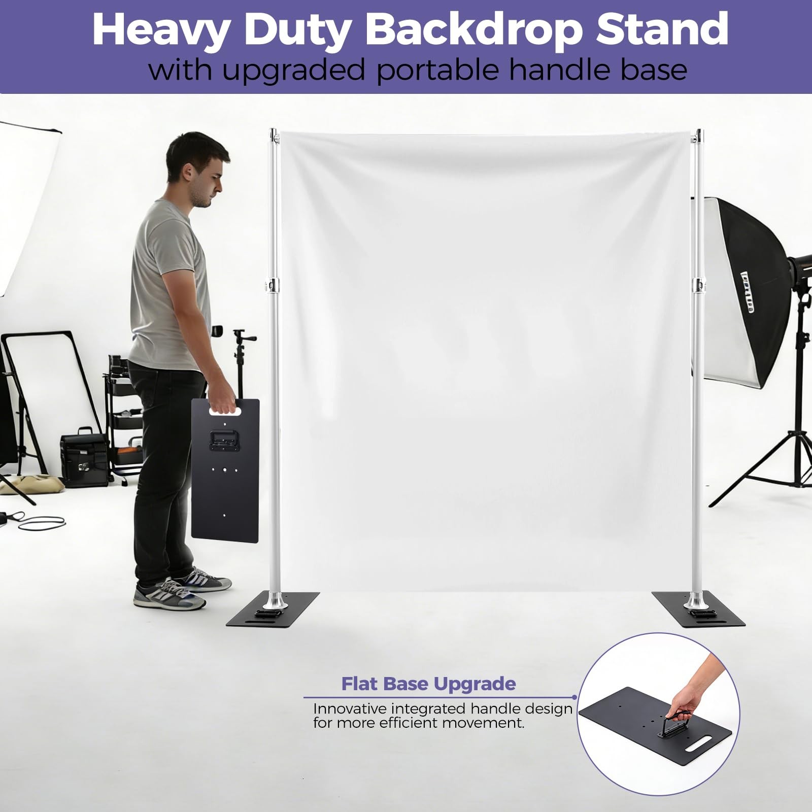Pipe and Drape Backdrop Stand 9.2×9.2ft, Adjustable Heavy Duty Photo Backgrou…