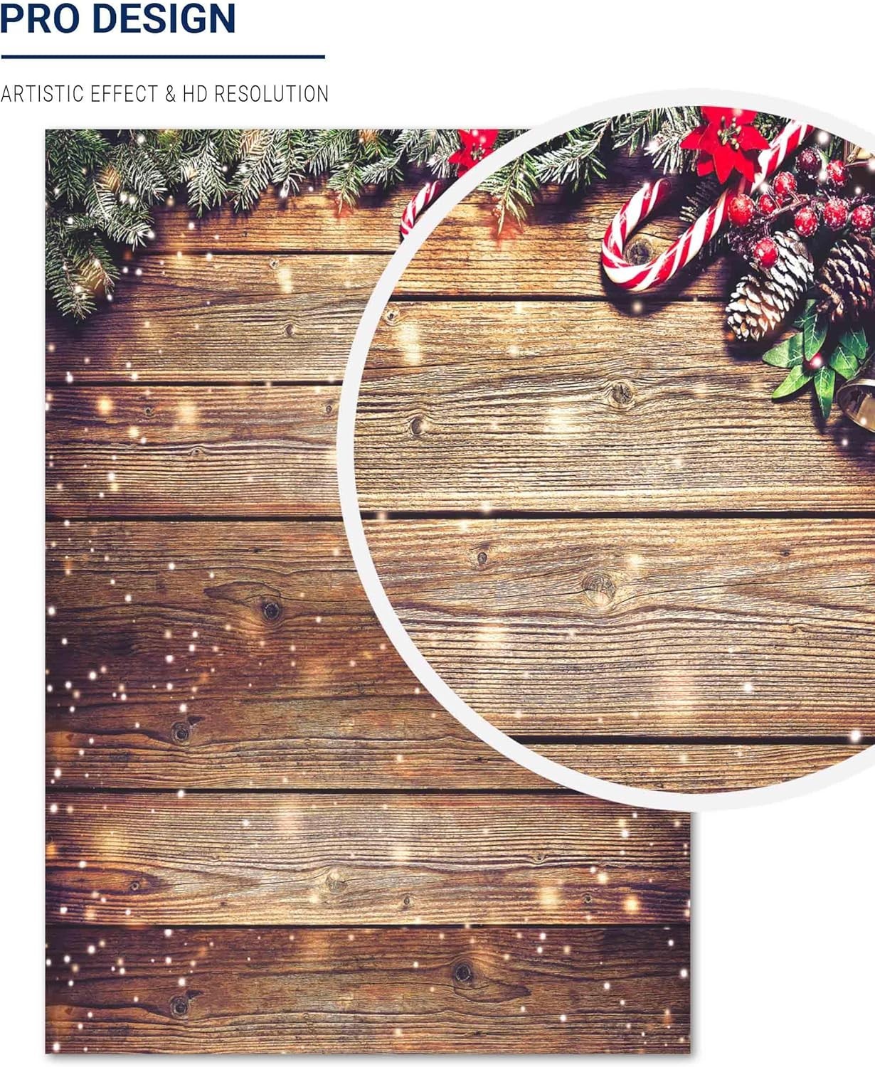 Versatile 5X7FT Christmas Wood Wall Backdrop for Stunning Holiday Photography