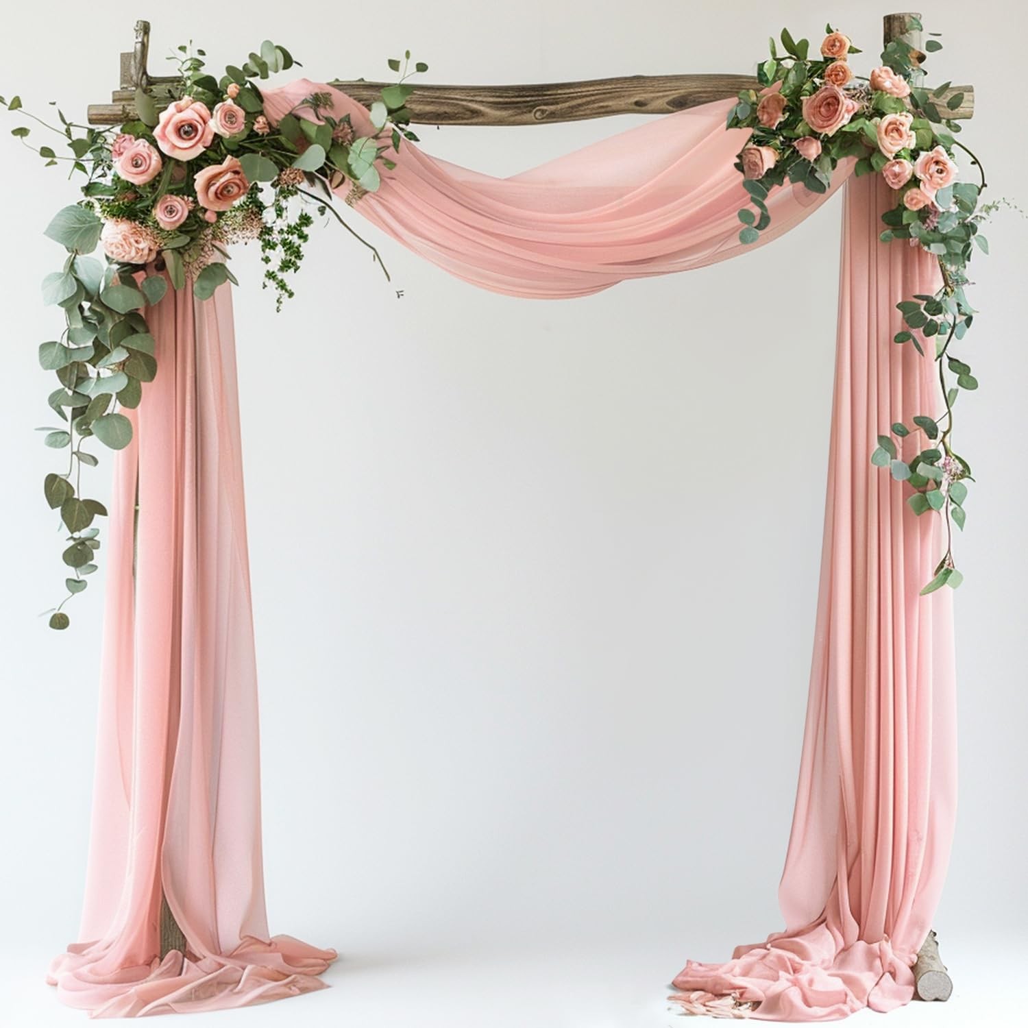 Wedding Arch Draping Fabric 28.7 Inch x 20 FT Blush Sheer Backdrop Decor