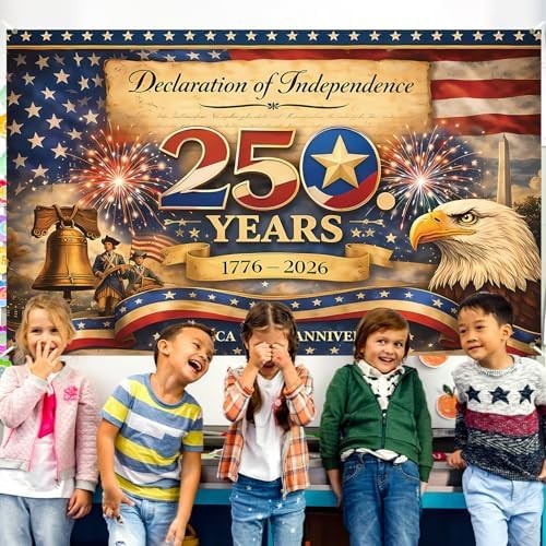 America 250 Anniversary Photo Backdrop Patriotic Banner 4th of July Fourth of Ju