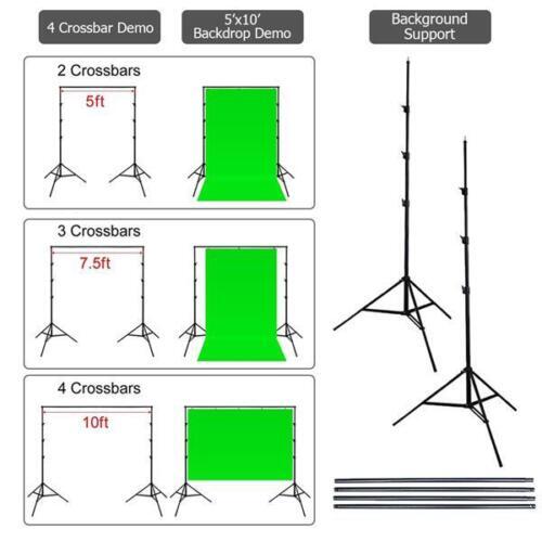 10Ft Heavy Duty Photography Background 2*3m Backdrop Support Stand Kit With Case