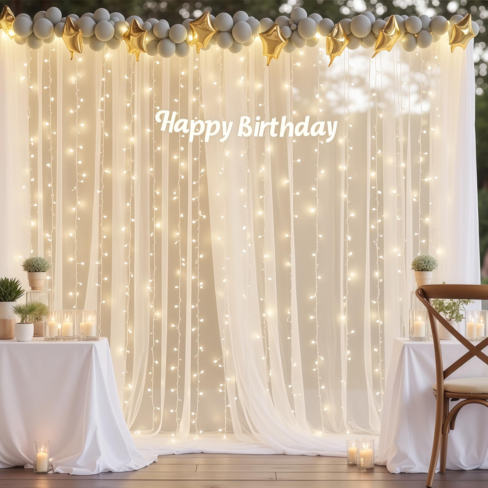 White Tulle Backdrop Curtains Sheer Wedding Photo Background Drapes 10×10 Ft