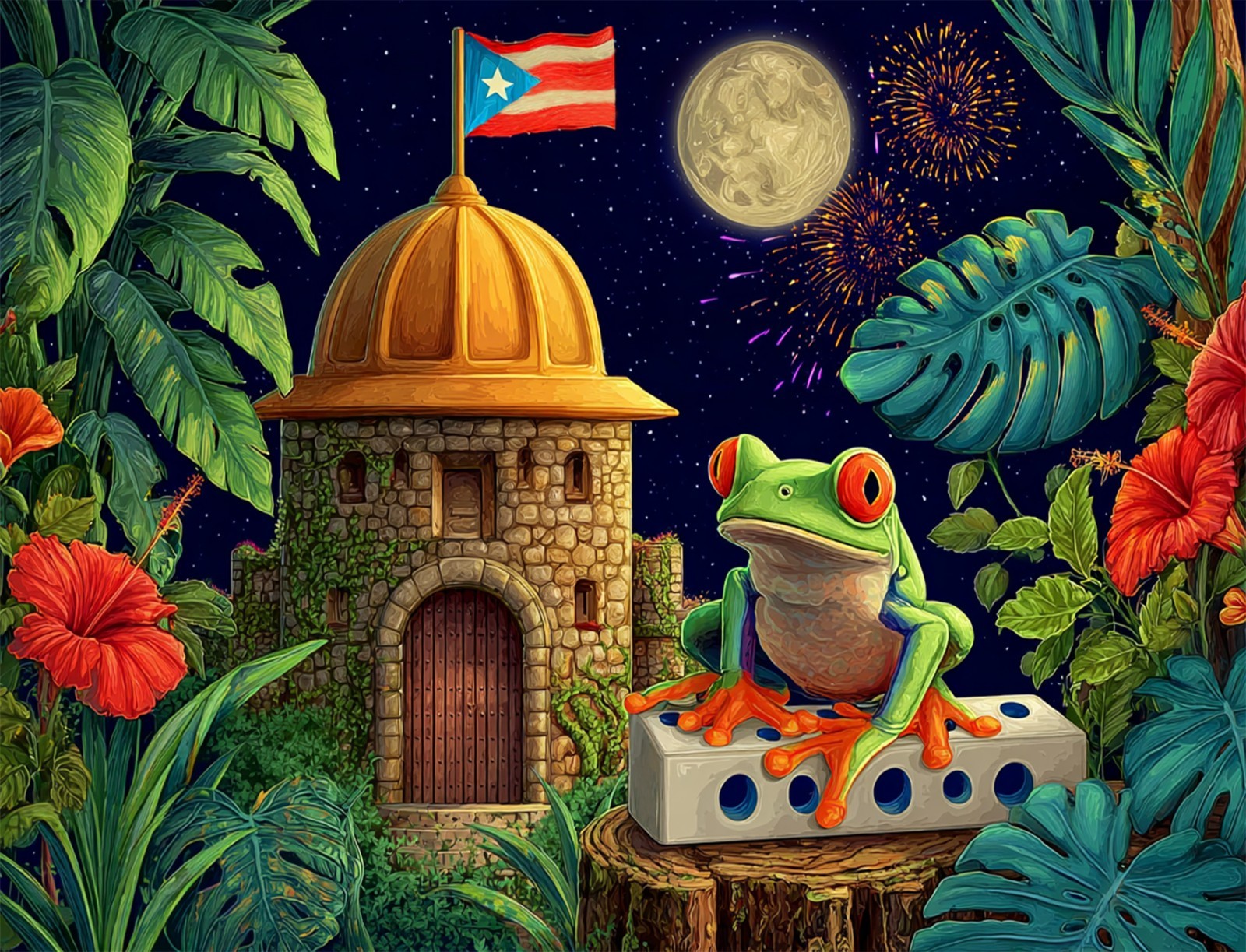 10x8ft Puerto Rico Flag Backdrop Banner for Indoor Outdoor Party Background